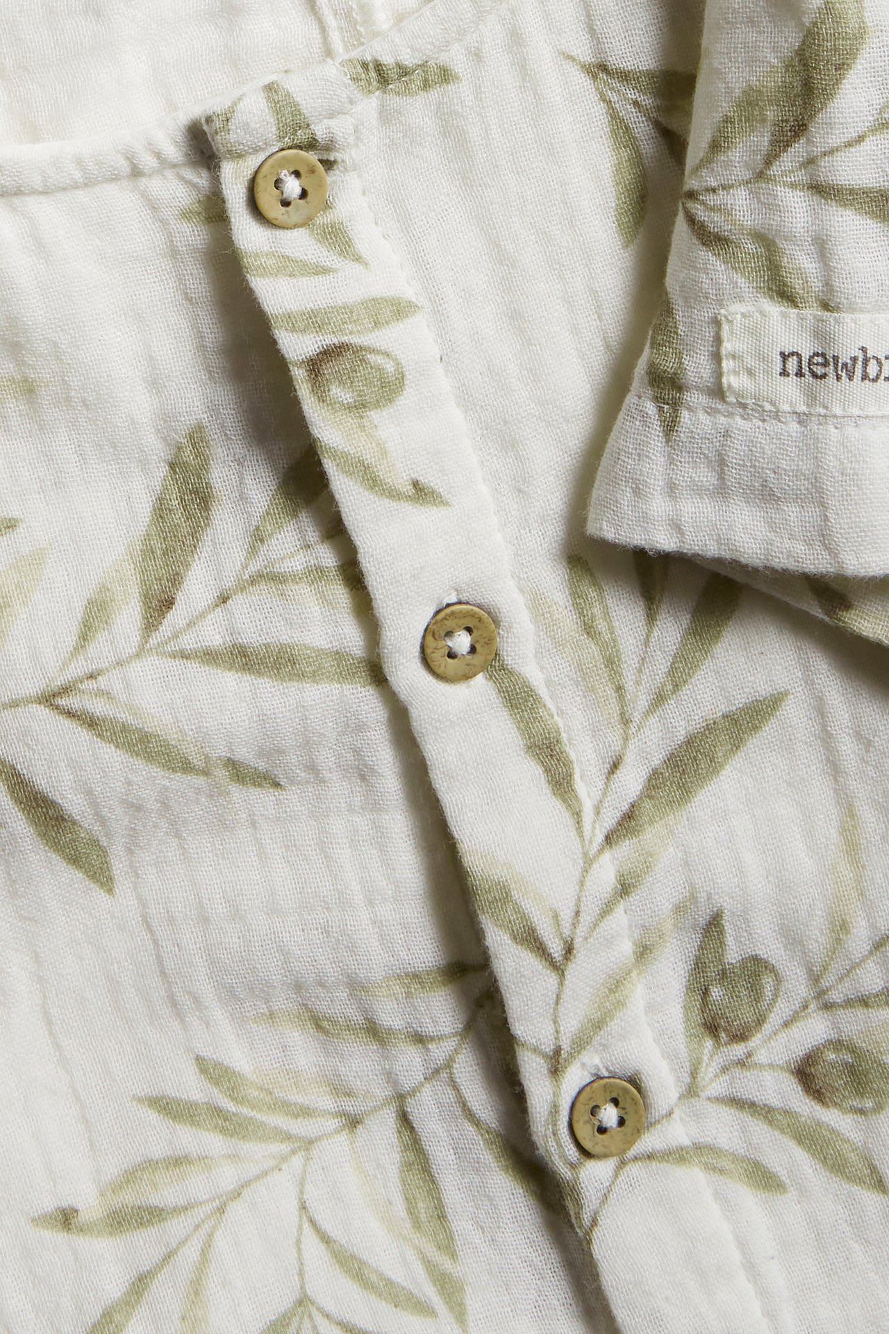 Leaf patterned romper - Off-white - 1