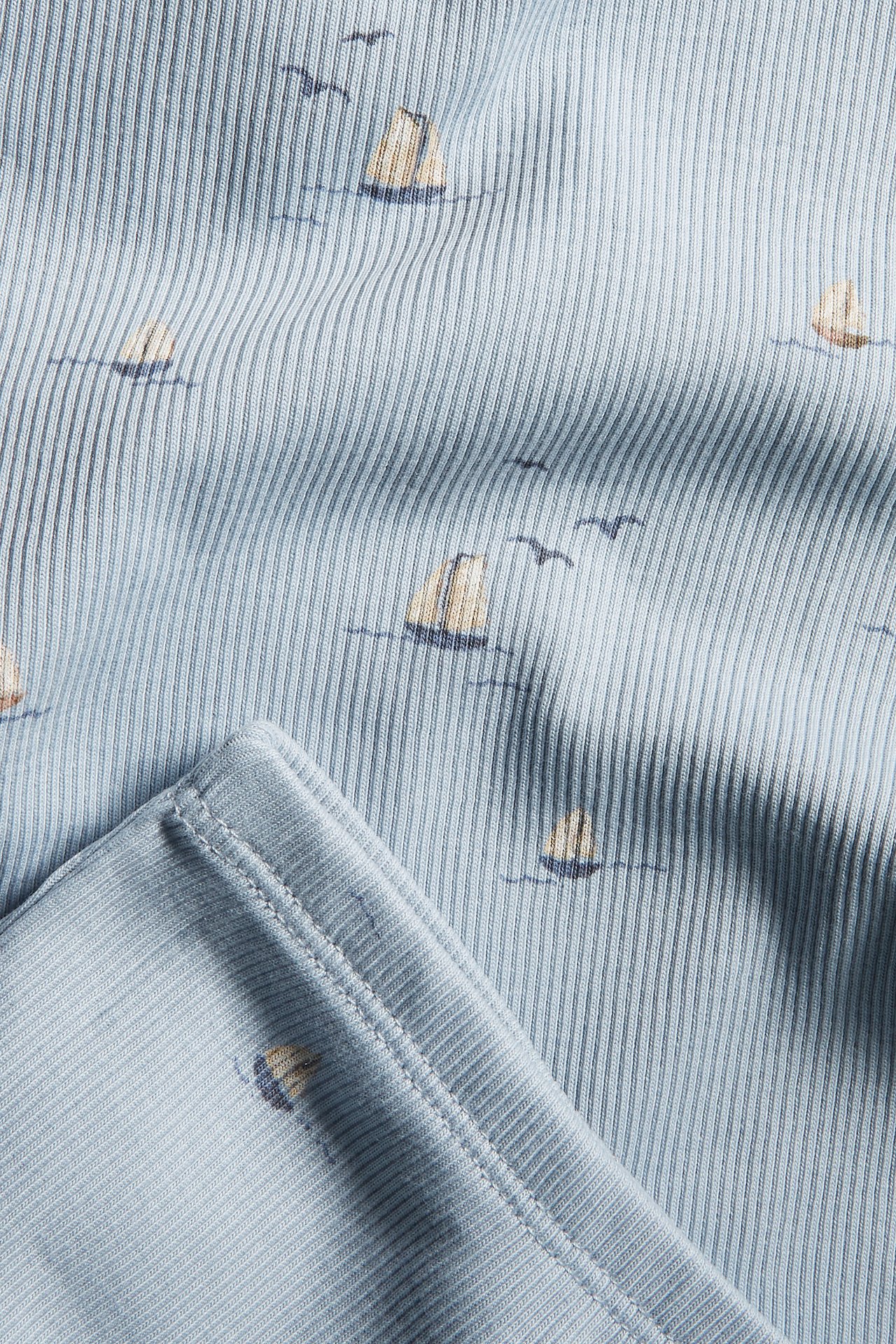 Pyjama-Set mit Segelboot-Print - Blau - 1
