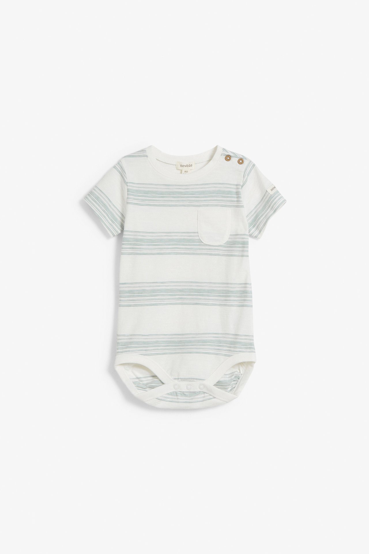 Striped short-sleeved bodysuit - Blue - 2