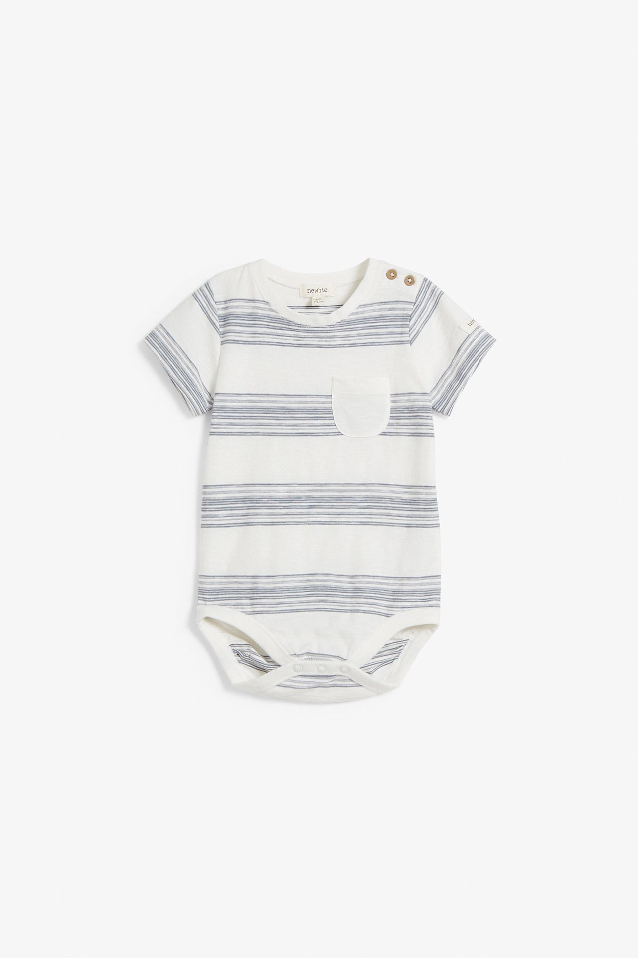 Striped short-sleeved bodysuit - Off-white - 2