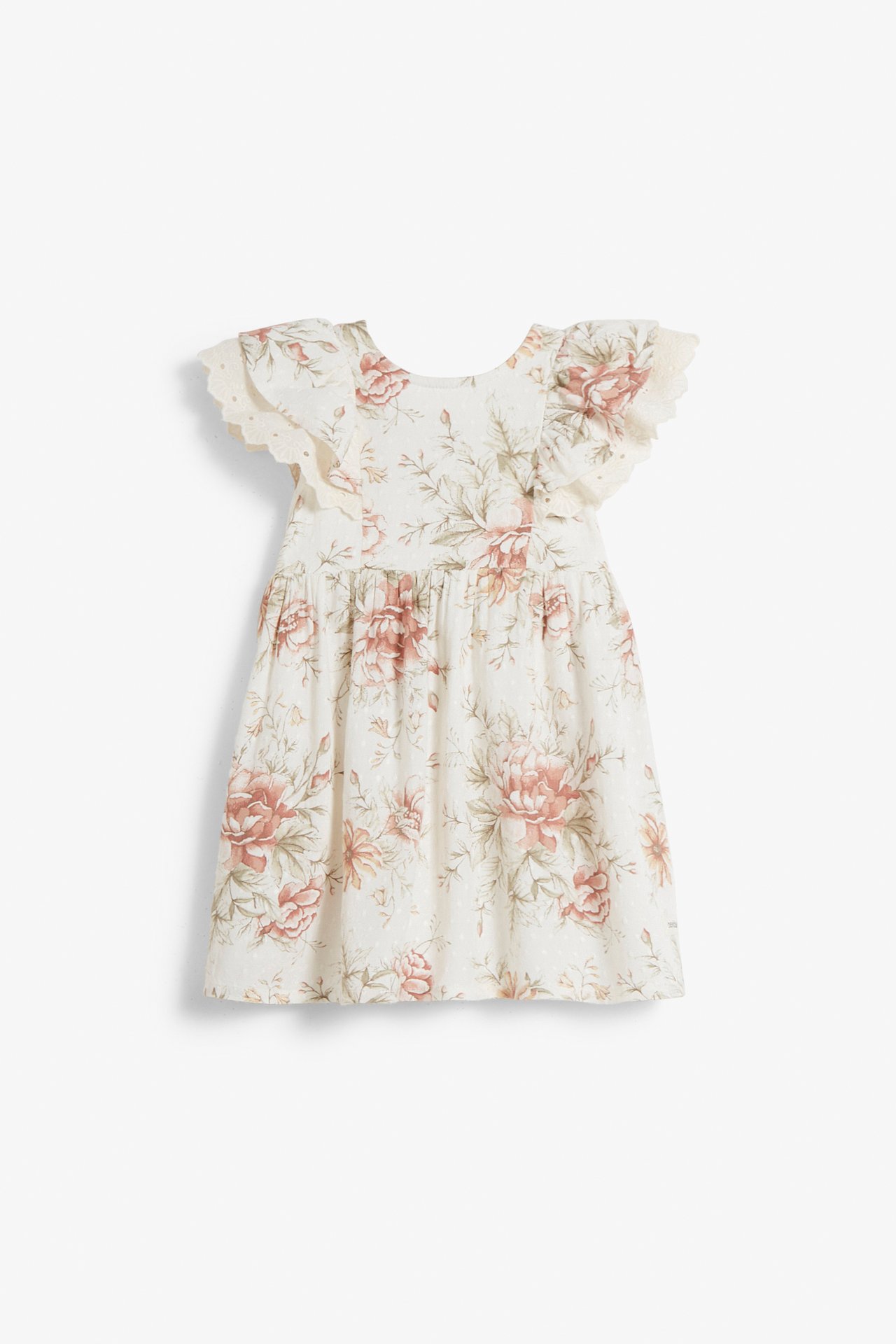 Floral dobby dress - Off-white - 2