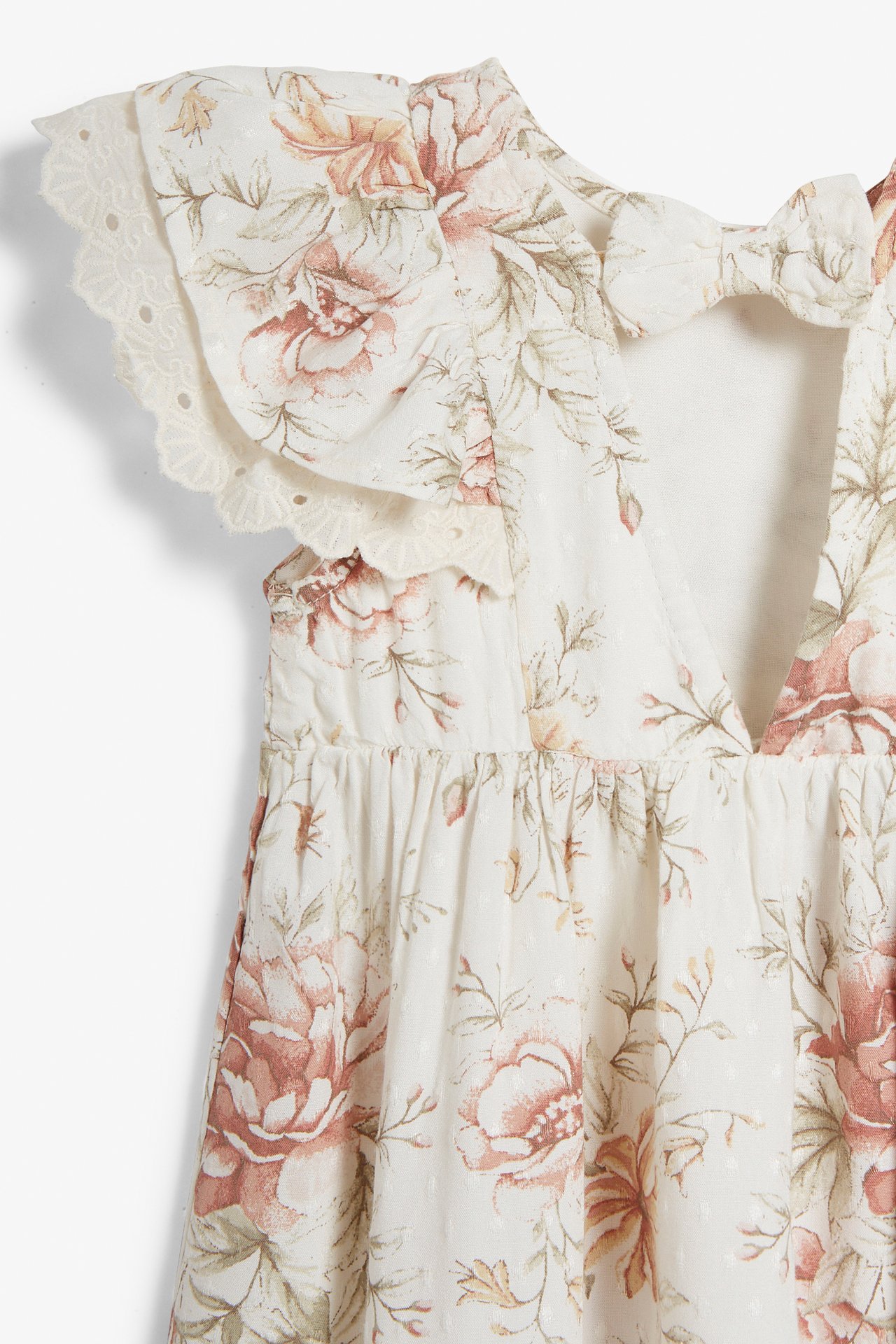 Floral dobby dress - Off-white - 3
