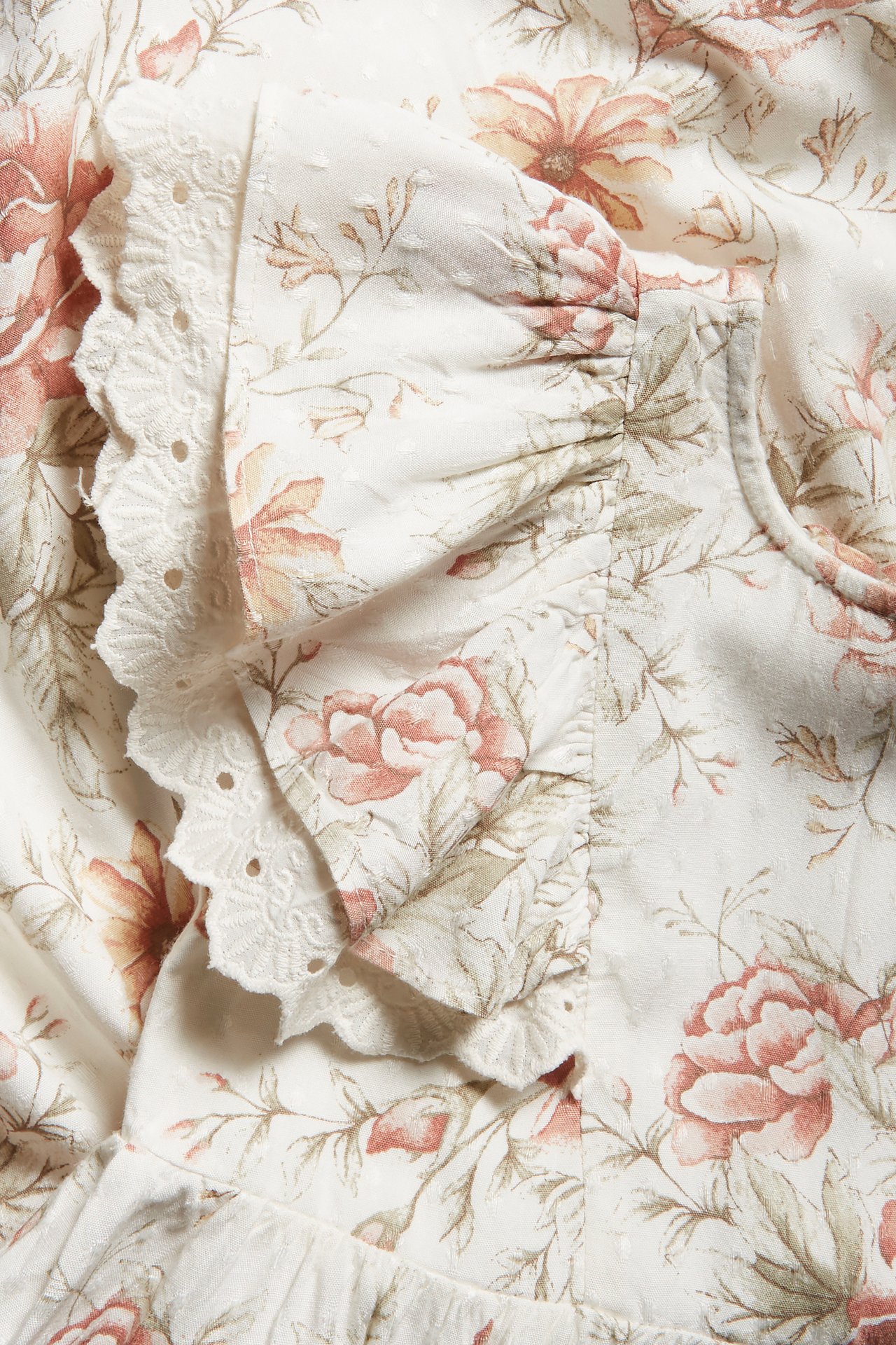 Kleid mit Blumenmuster und Pünktchen - Naturweiß - 1