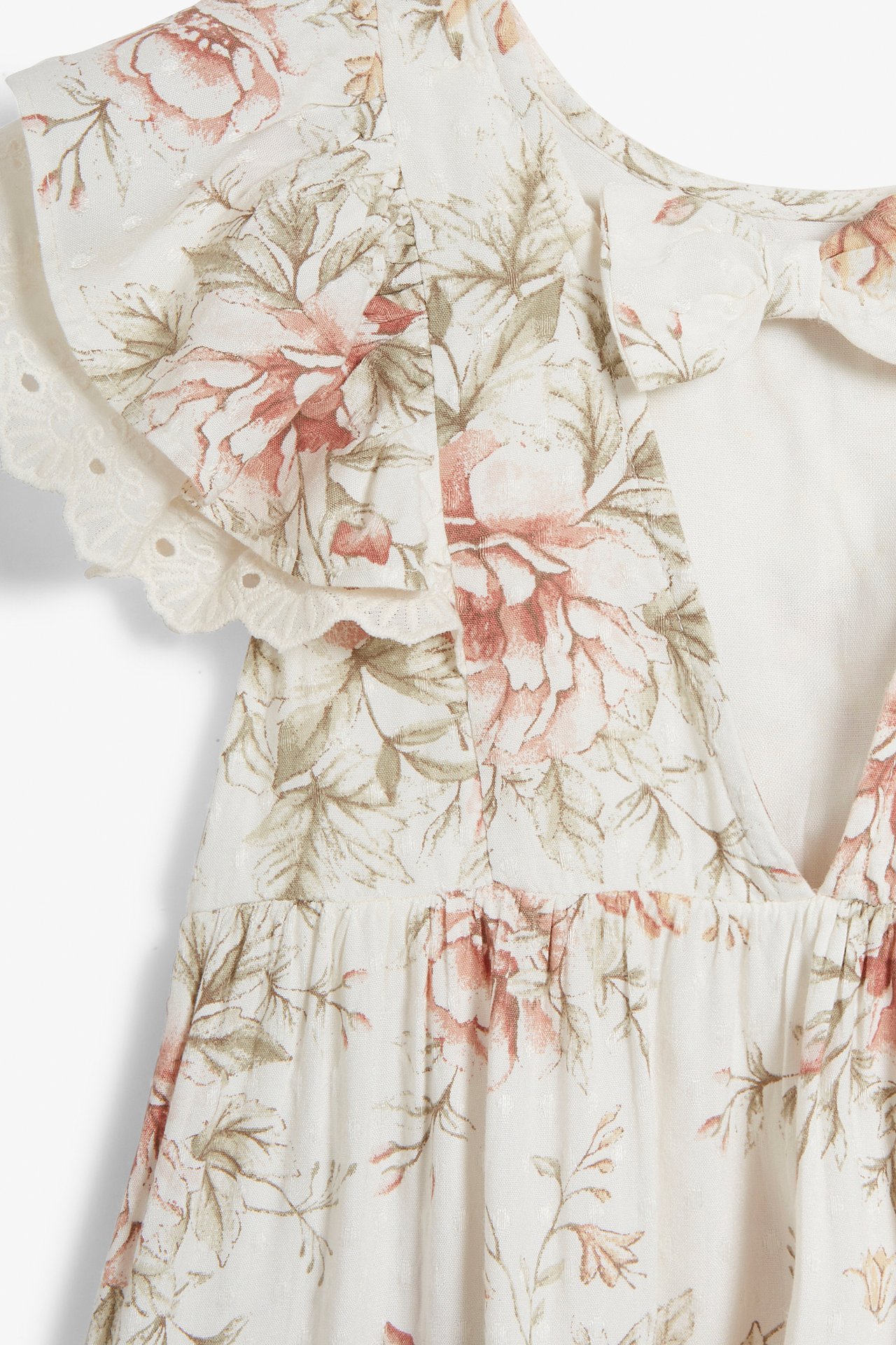 Kleid mit Blumenmuster und Pünktchen - Naturweiß - 3
