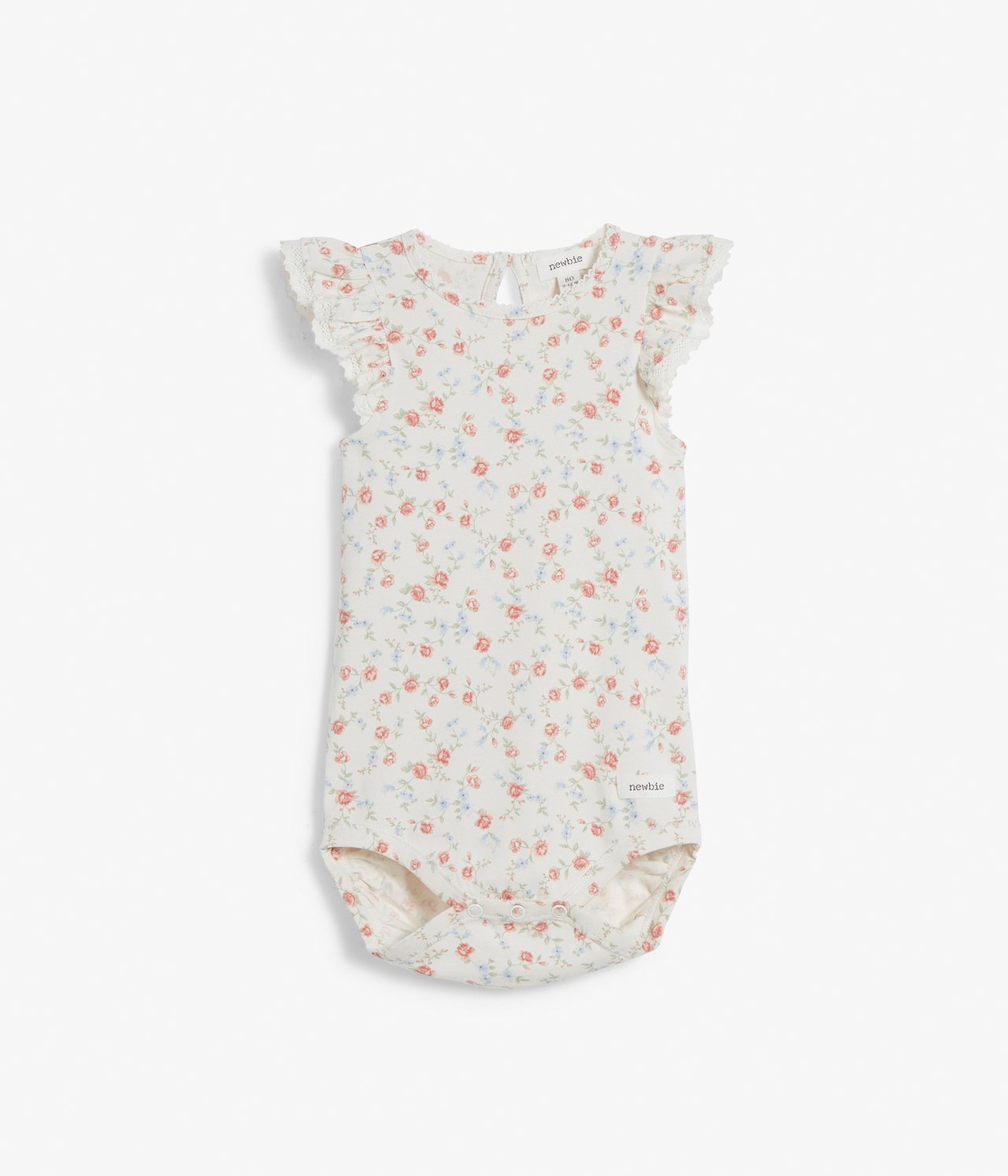 Body mit Blumenmuster und Rüschenärmeln - Naturweiß - 2
