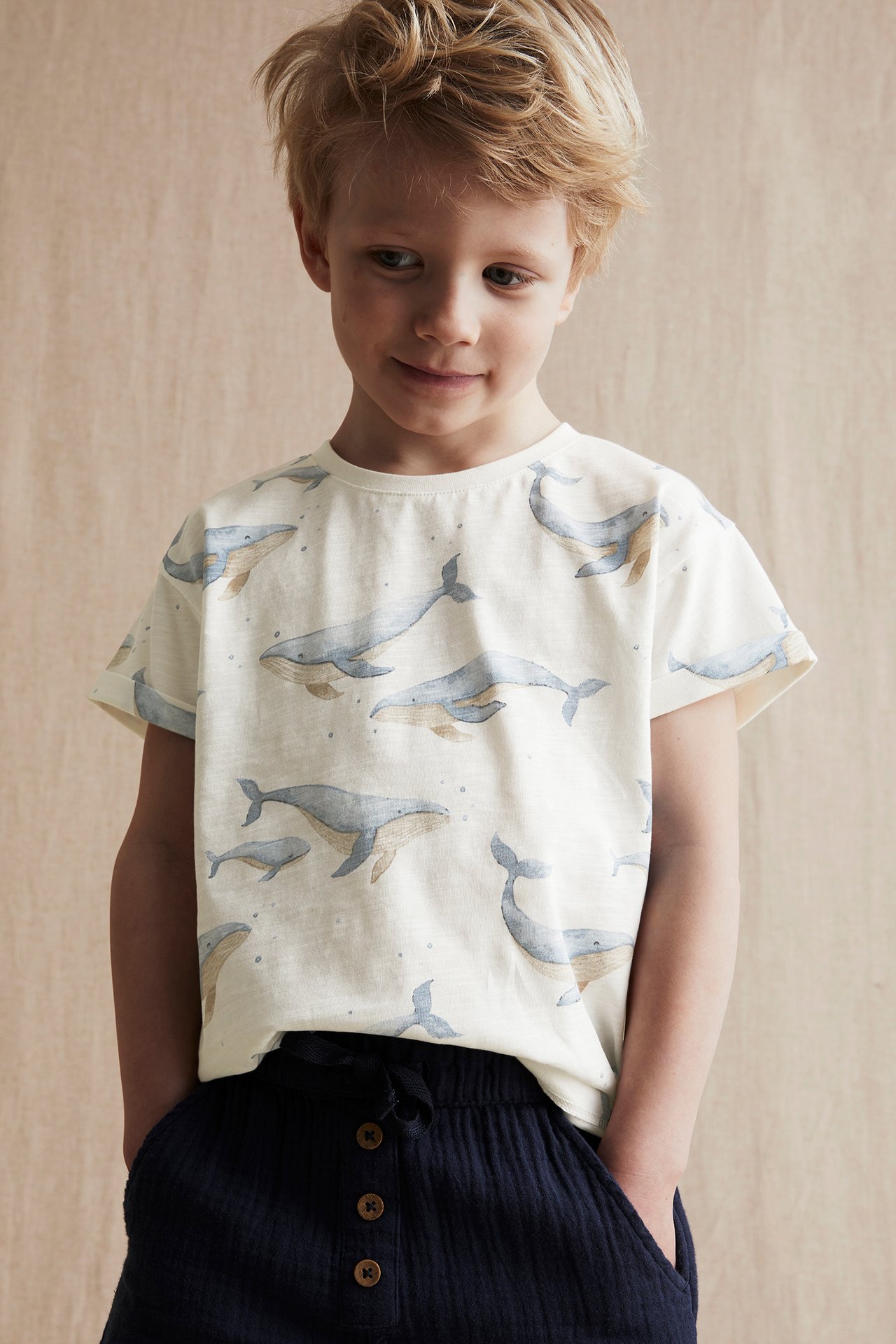Whale print t-shirt - Off-white - 1