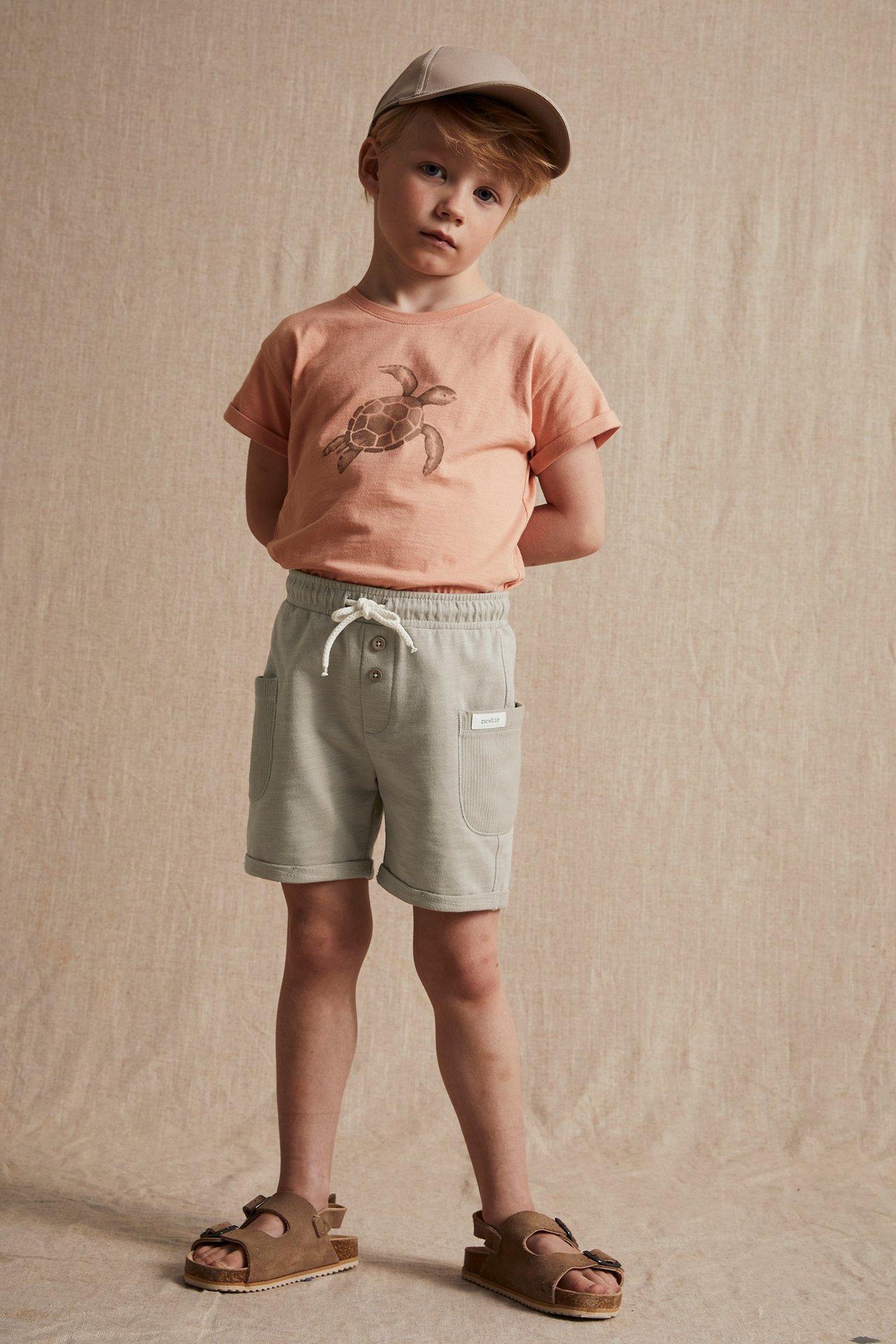 Slub jersey shorts - Beige - 1