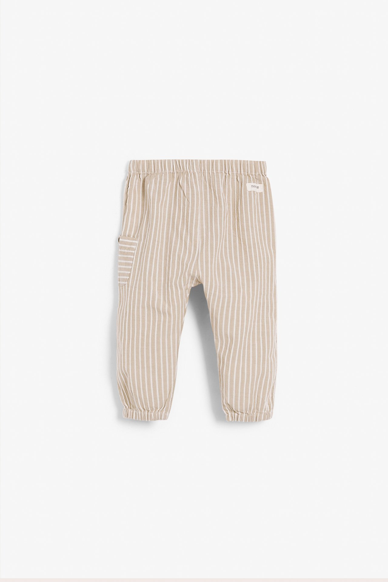Striped woven pants - Beige - 5