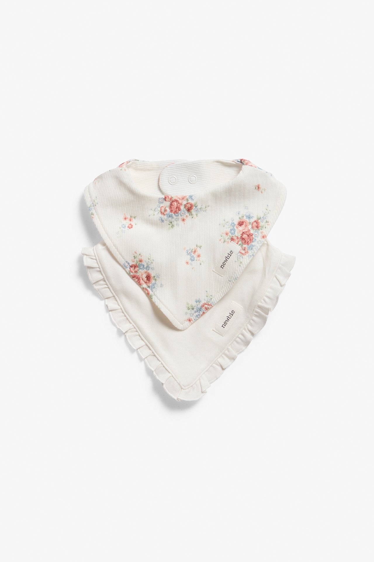 Floral drool bibs 2pk - Off-white - 1