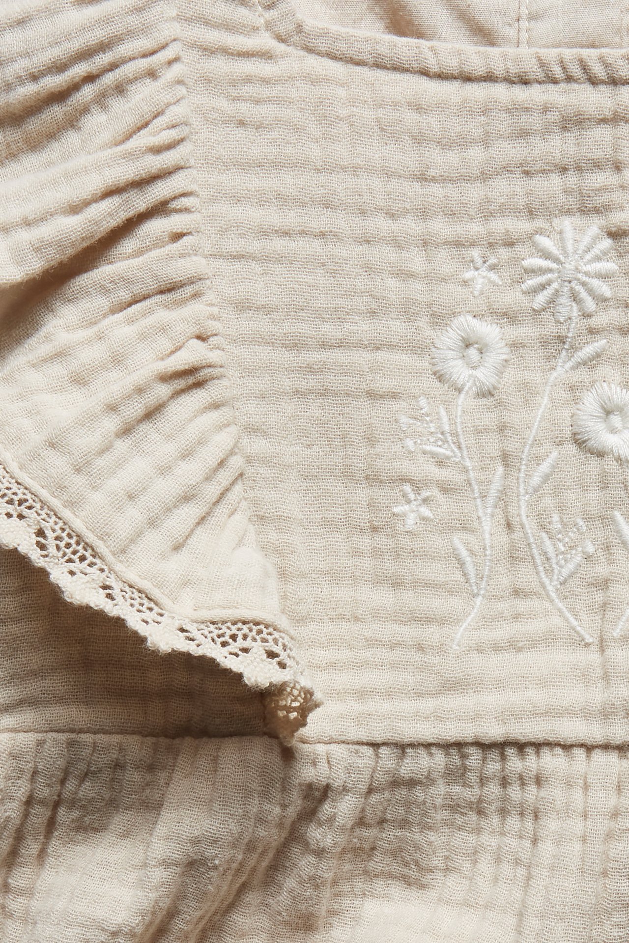 Spieler aus Krepp mit Stickerei - Beige - 5