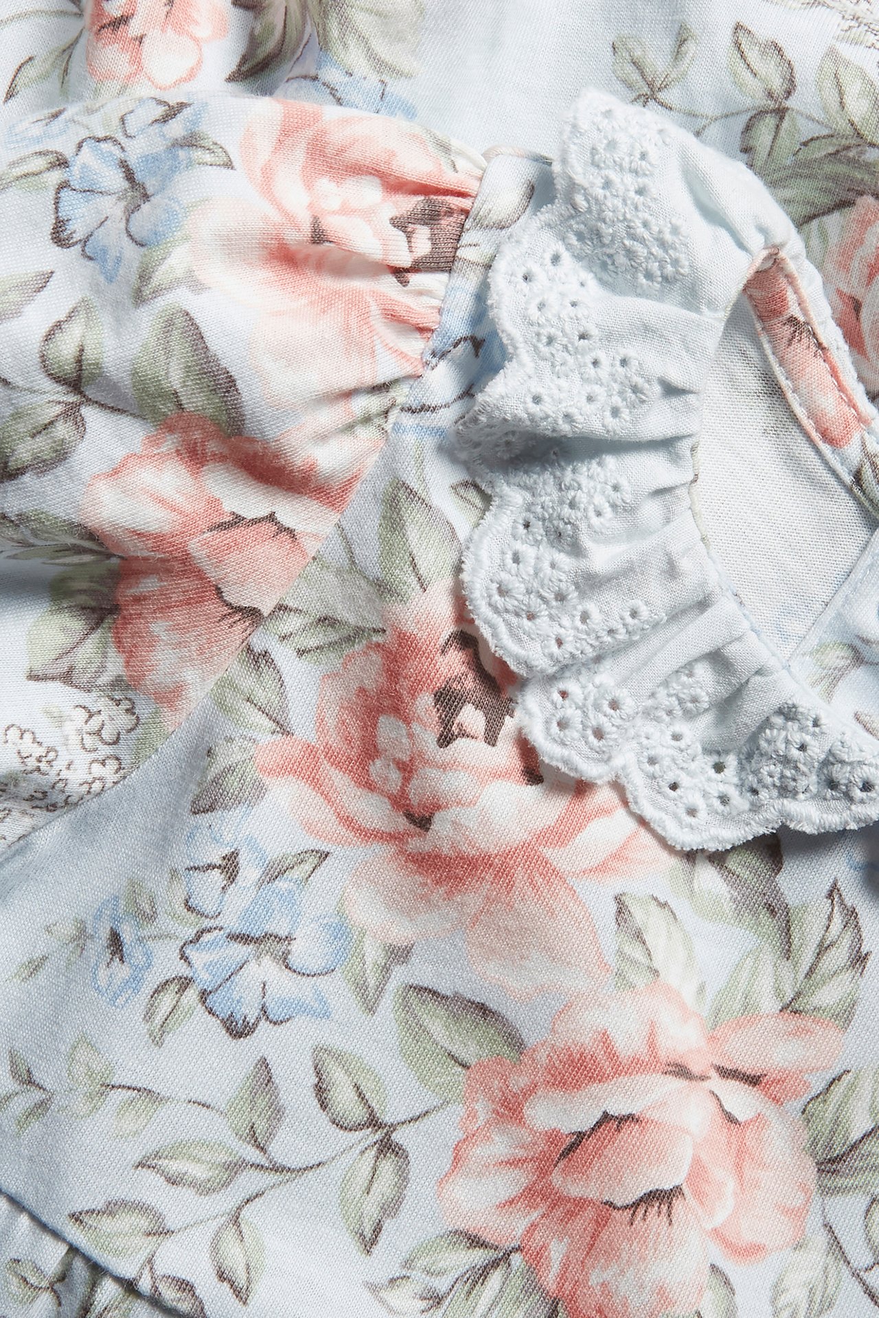 Floral collar romper - Light blue - 4