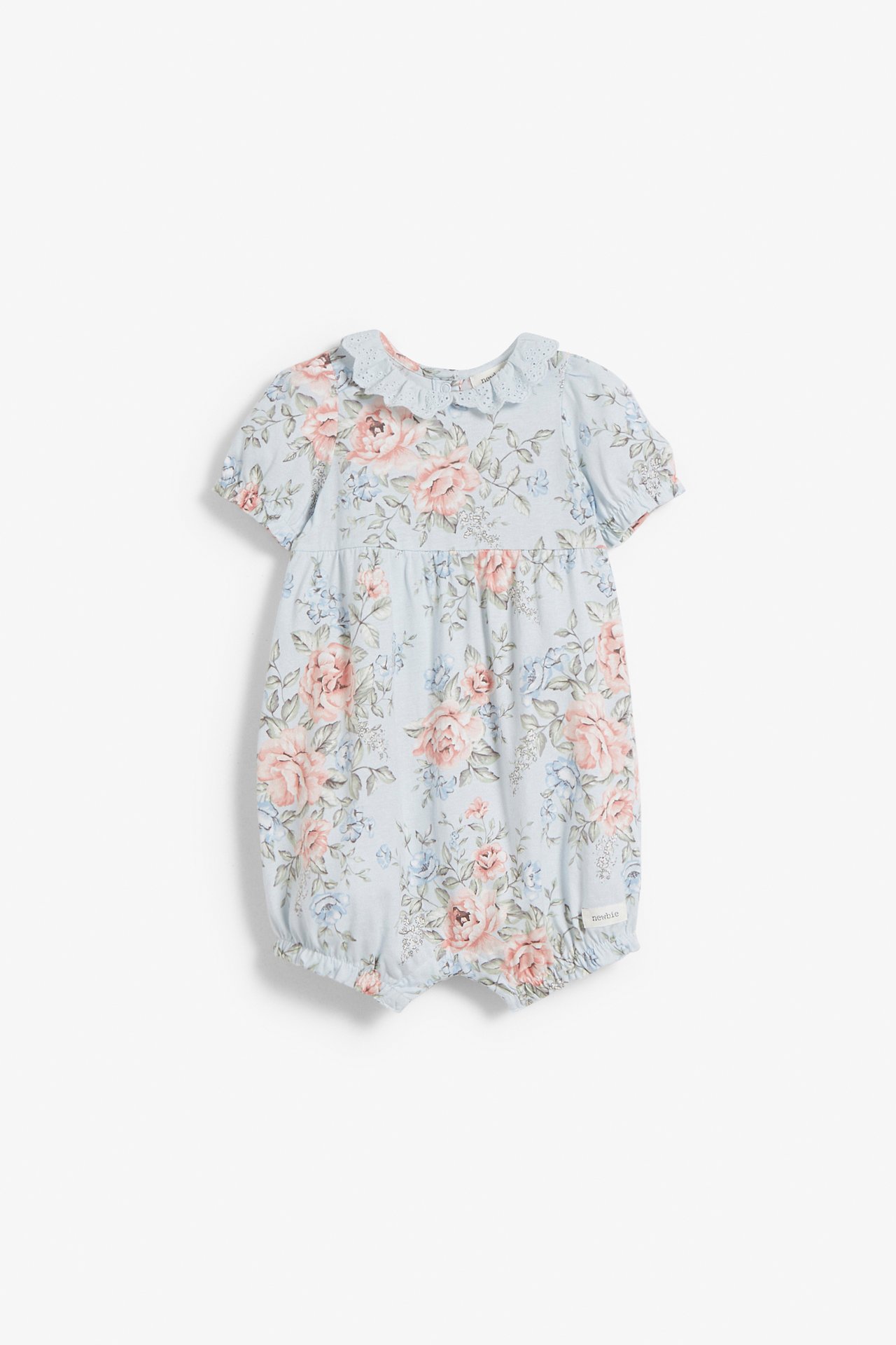 Floral collar romper - Light blue - 5