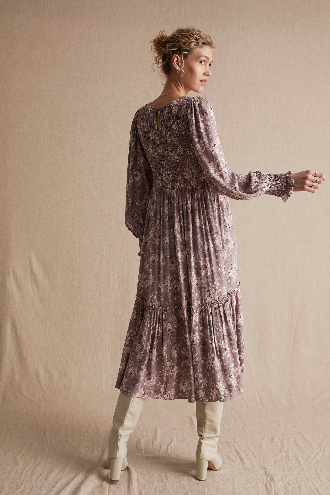 Womens lilac floral dress - Purple - 5