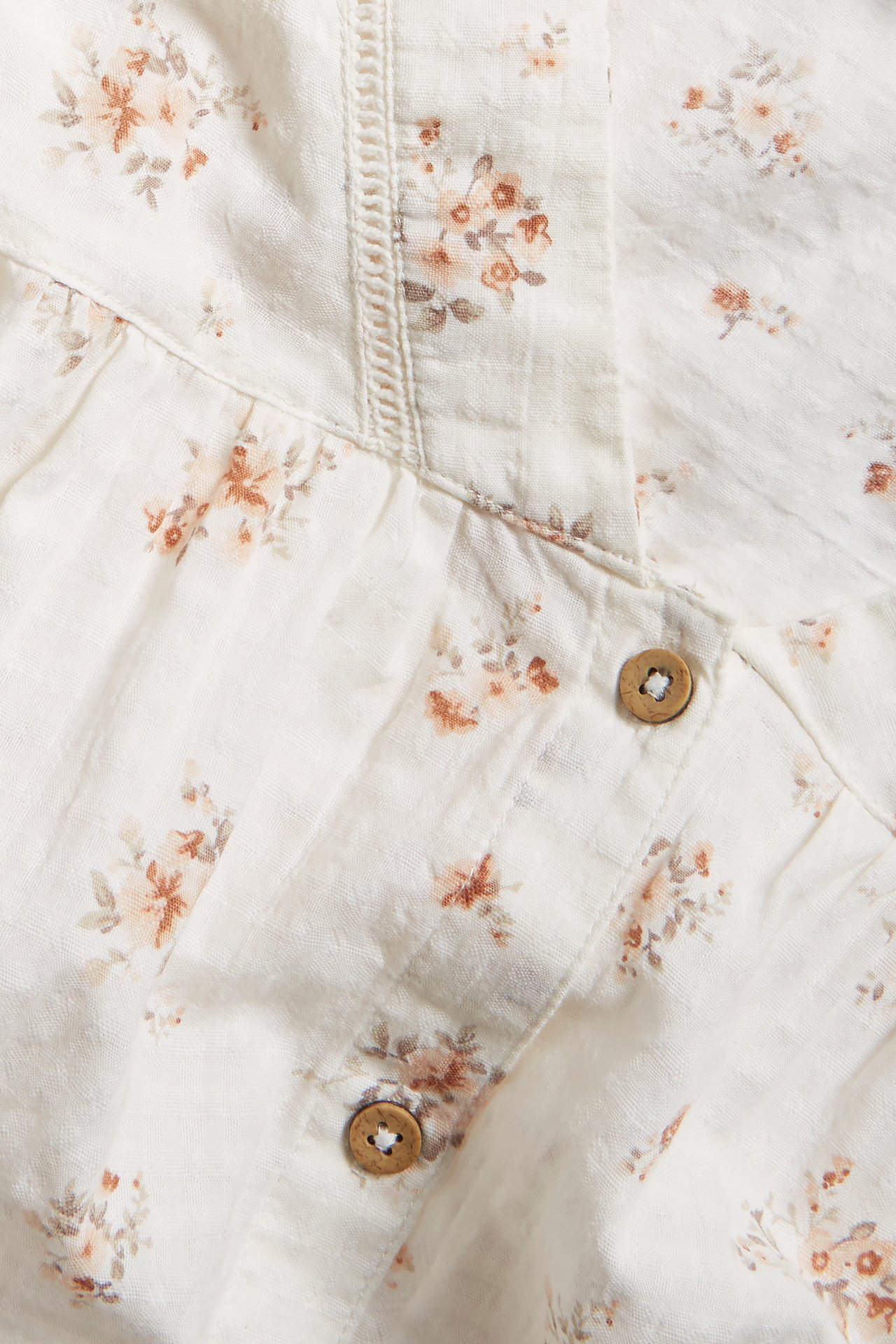 Bluse mit Blumenmuster und Dreiviertelärmeln für Damen - Naturweiß - 5