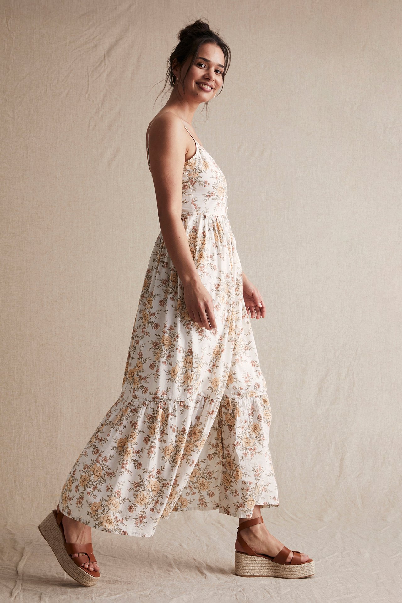 Women's floral dress - Off-white - 181cm / Storlek: S - 3