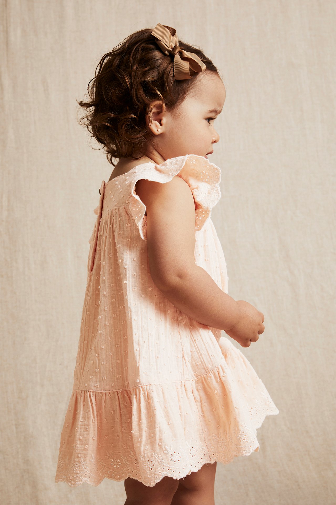 Dobby dot dress - Orange - 4