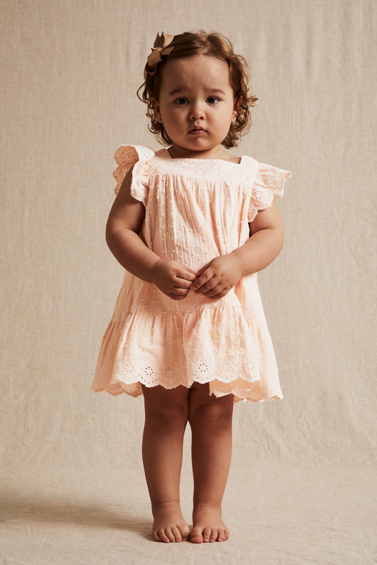 Dobby dot dress - Orange - 2