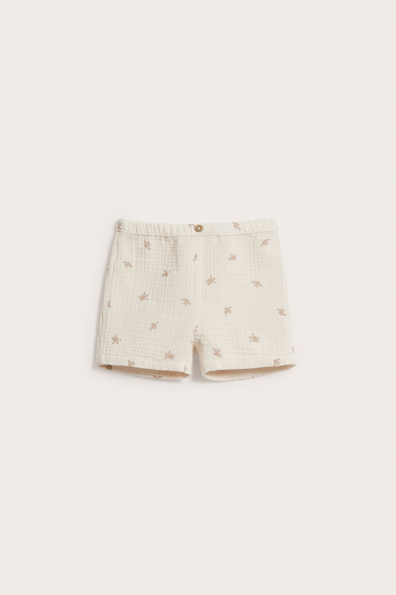 Sea turtle muslin shorts - Light beige - 2