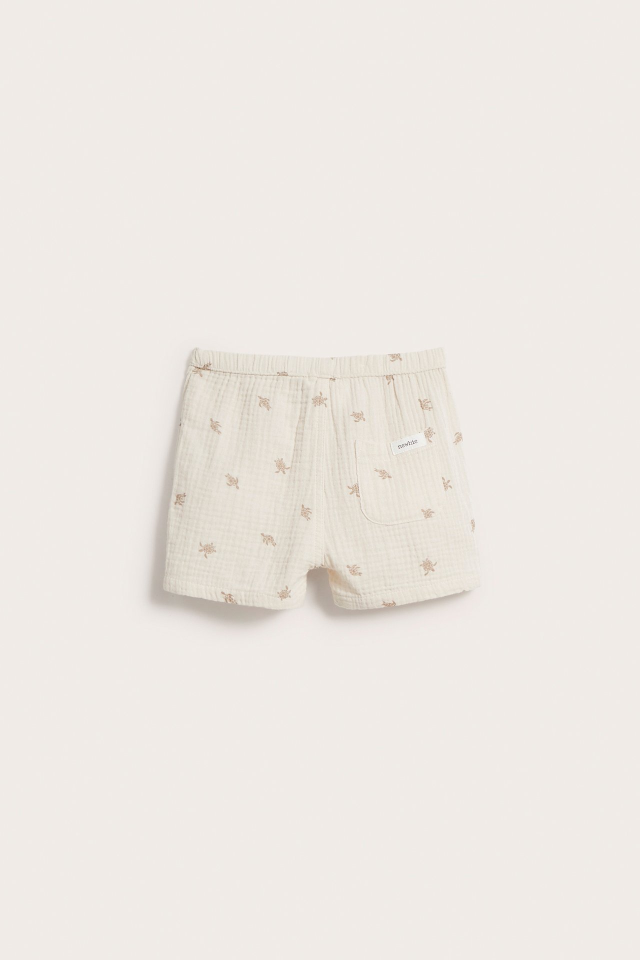 Sea turtle muslin shorts - Light beige - 3