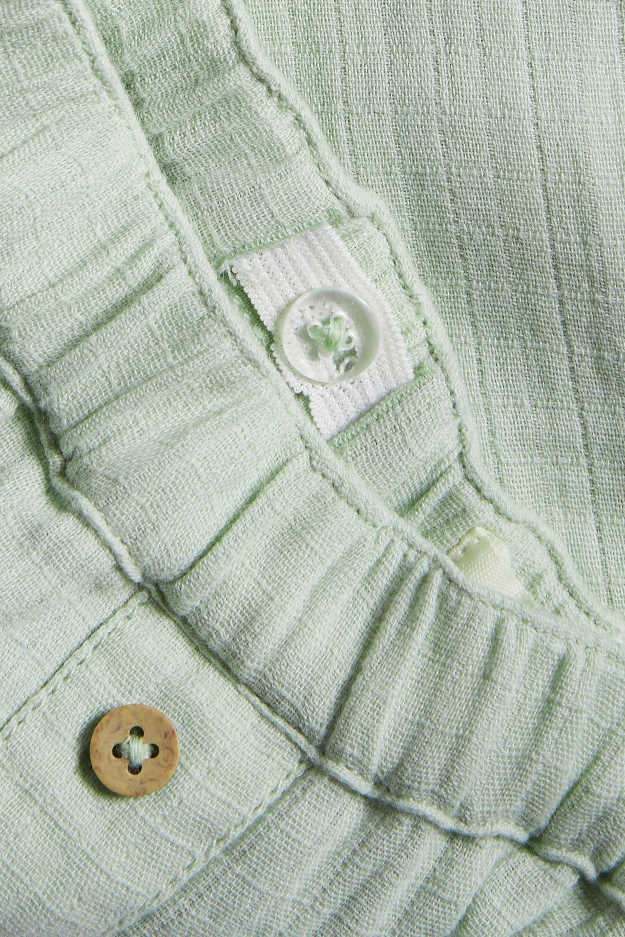 Shorts aus Baumwollmusselin - Grün - 1
