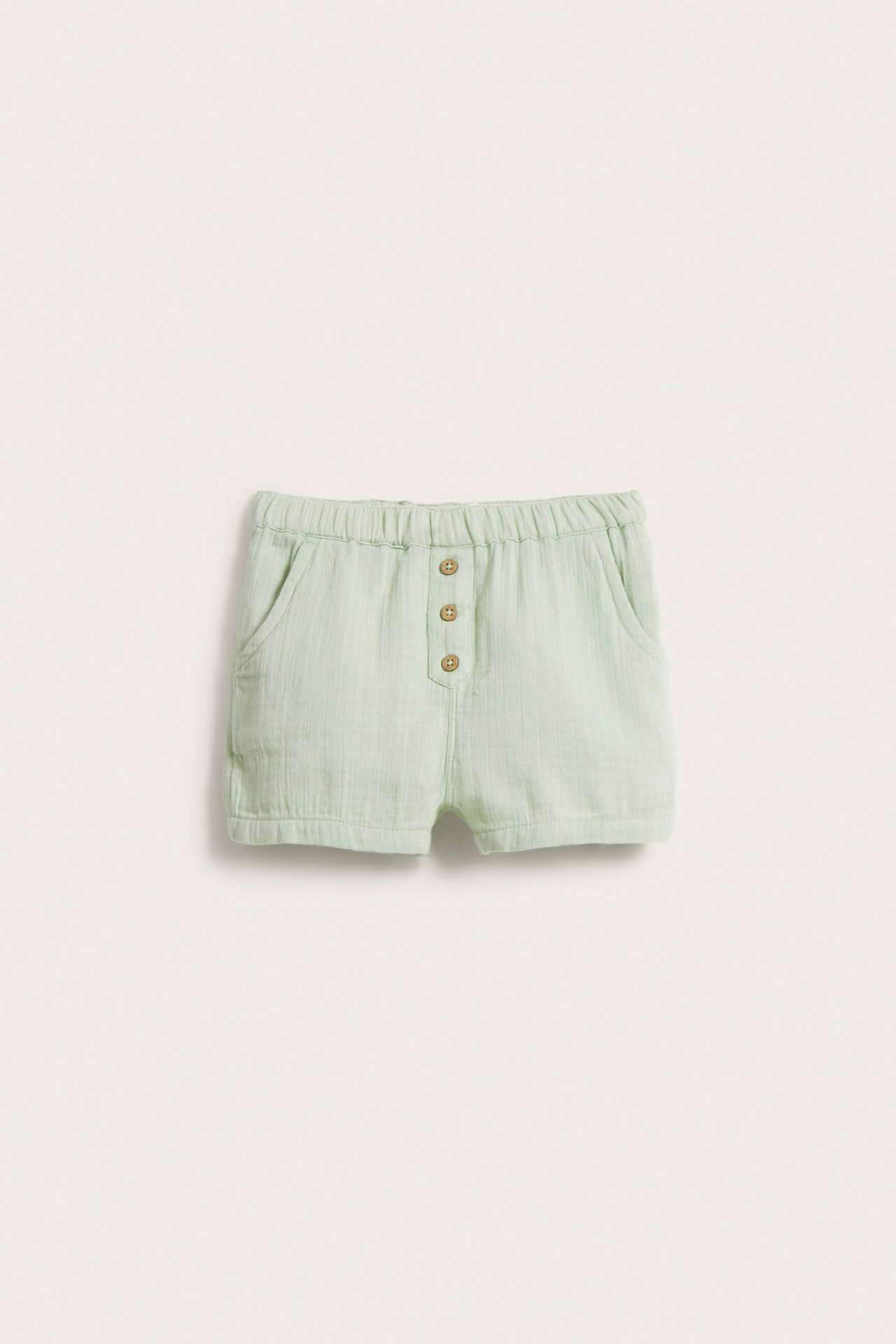 Shorts aus Baumwollmusselin - Grün - 2