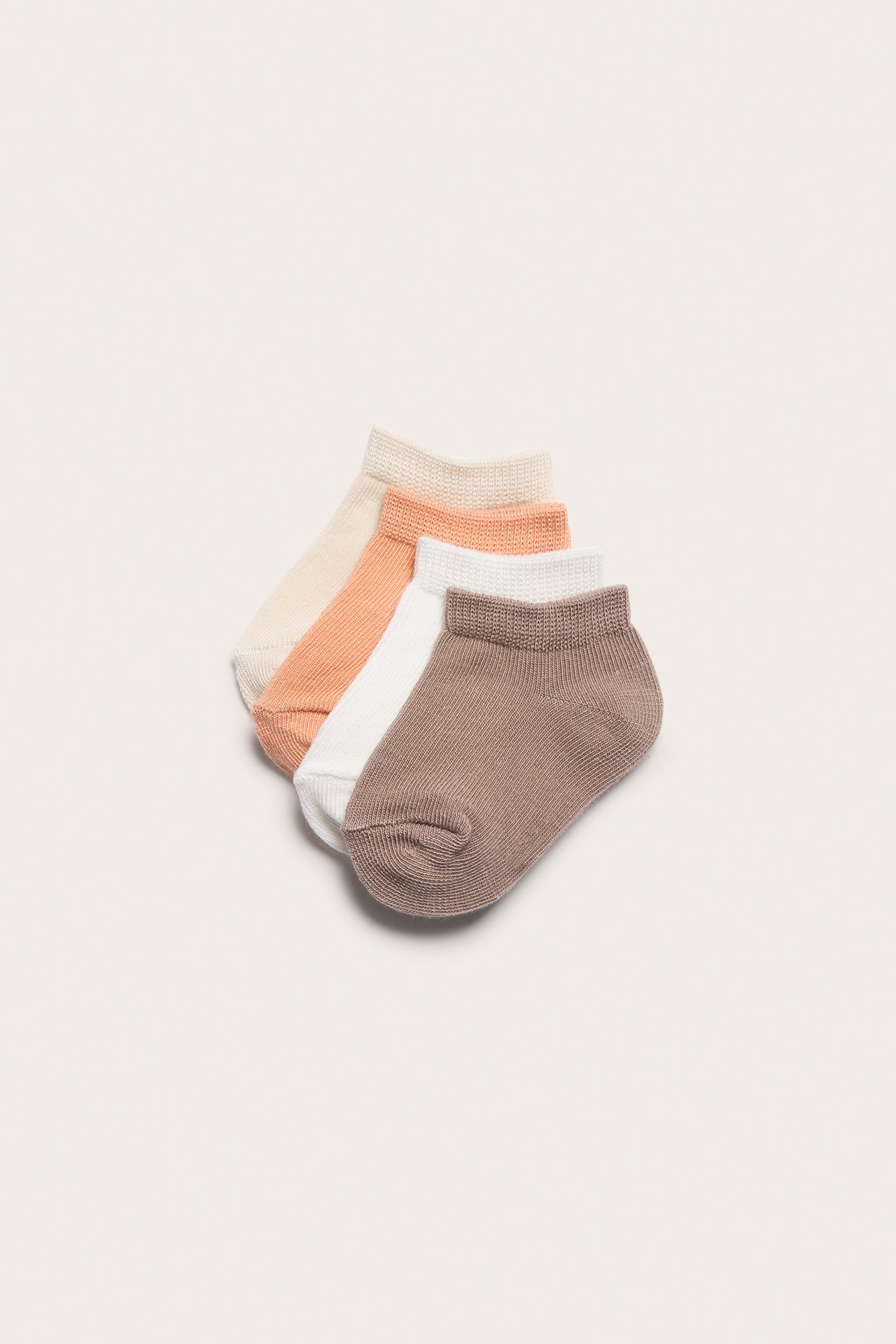 4er-Pack mehrfarbige Sneakersocken - Dunkelbeige - 1