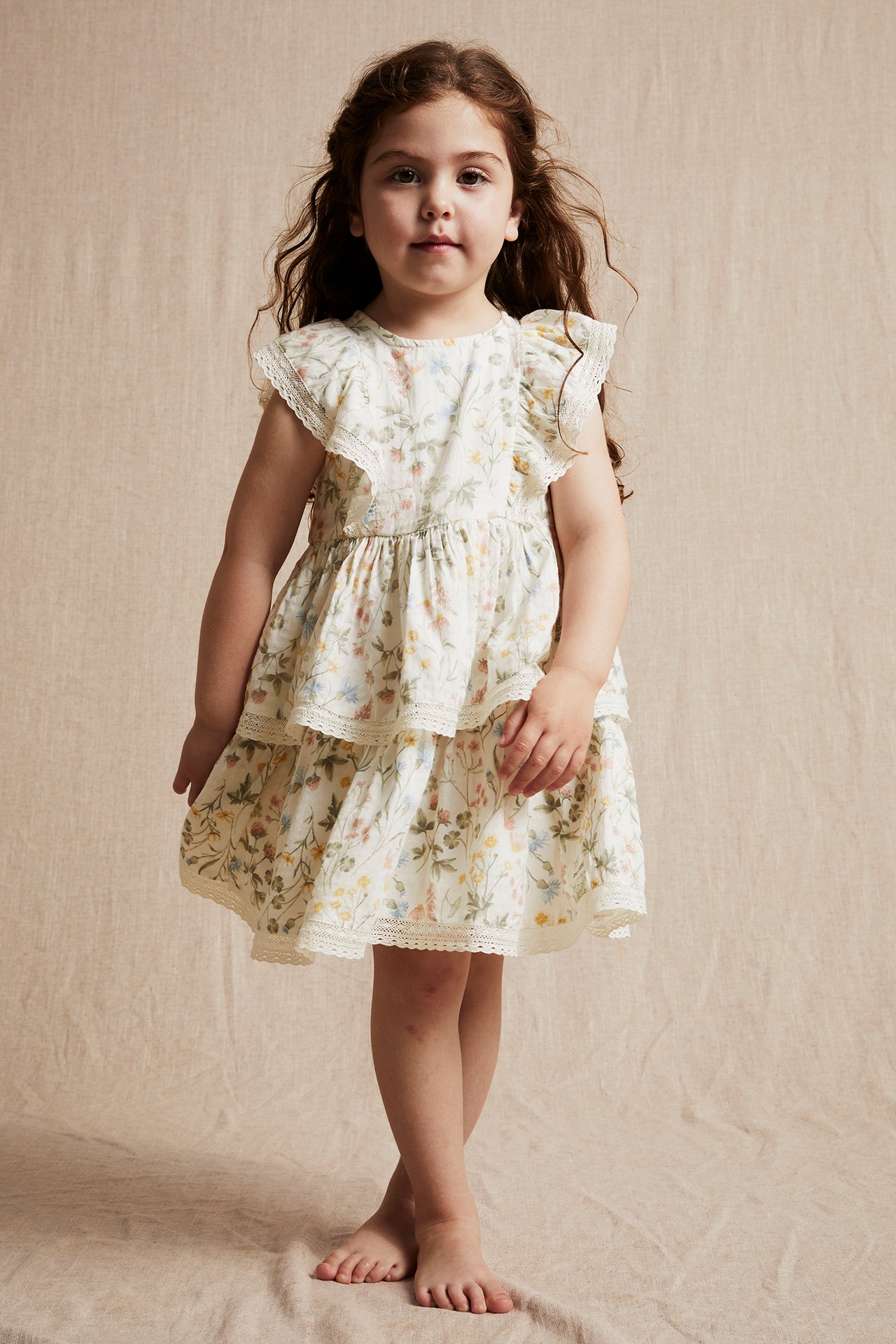 Kleid mit Wiesenblumenmuster - Naturweiß - 3