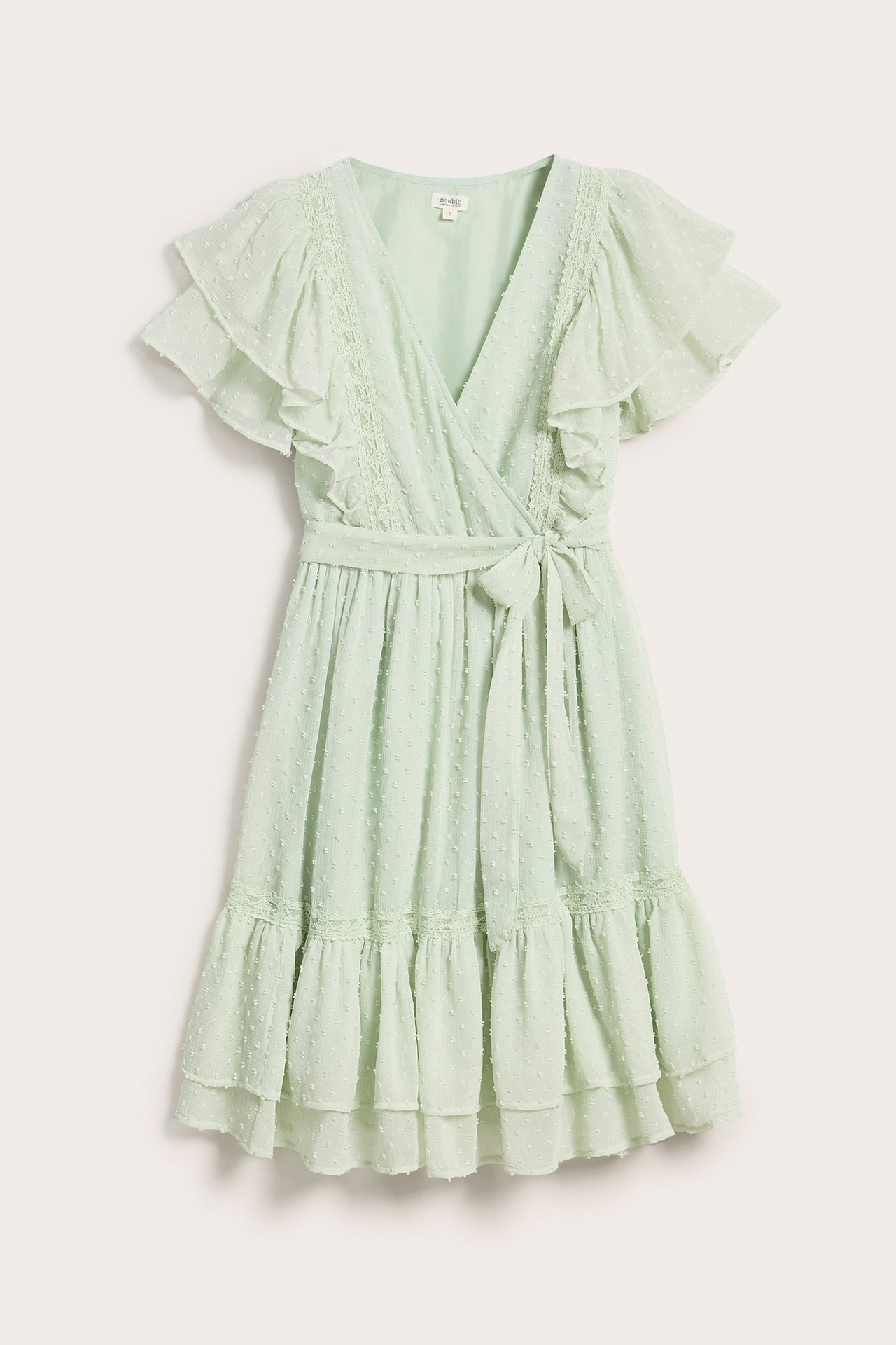 Chiffonkleid mit Pünktchen für Damen - Grün - 8