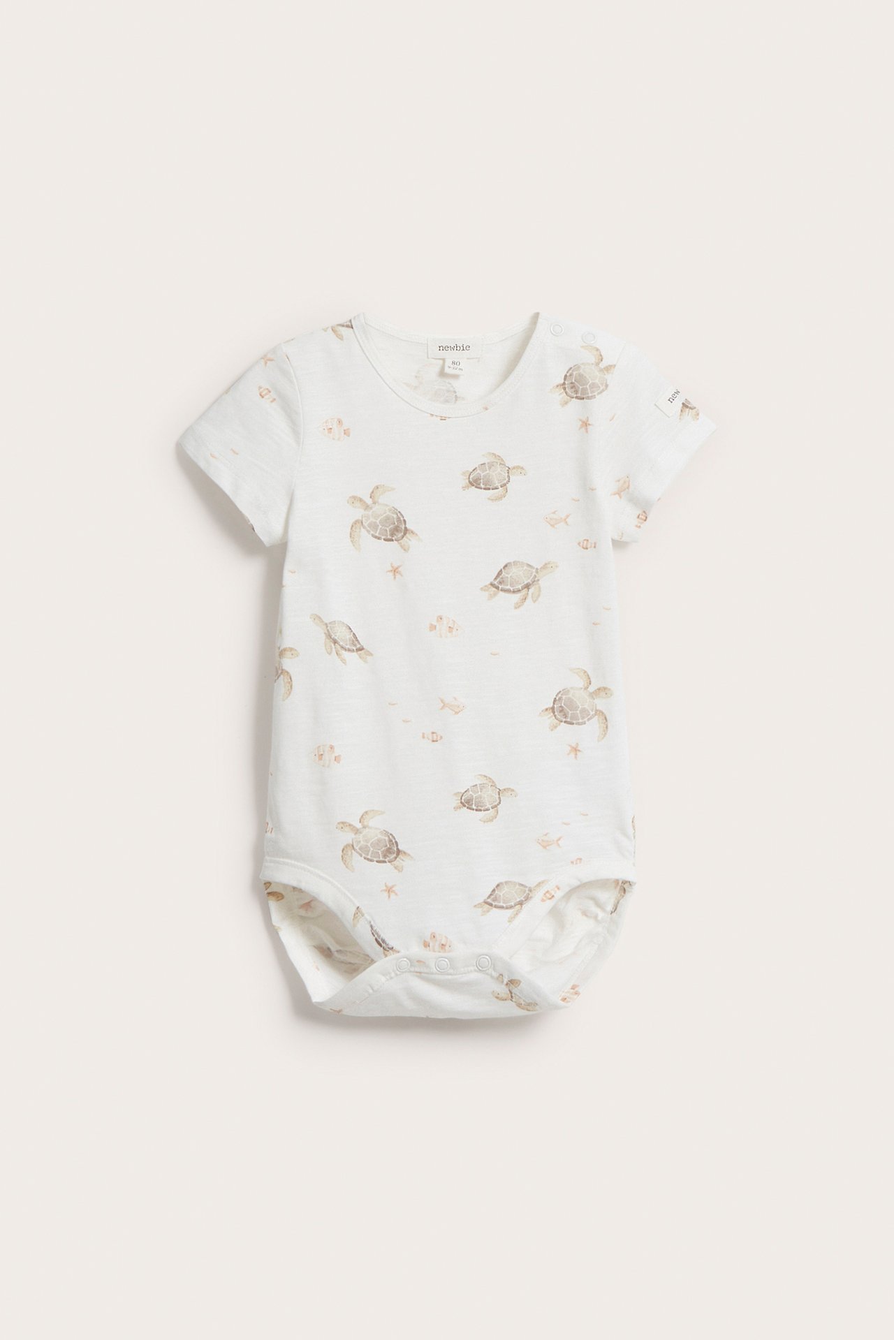 Sea turtle slub bodysuit - Off-white - 2