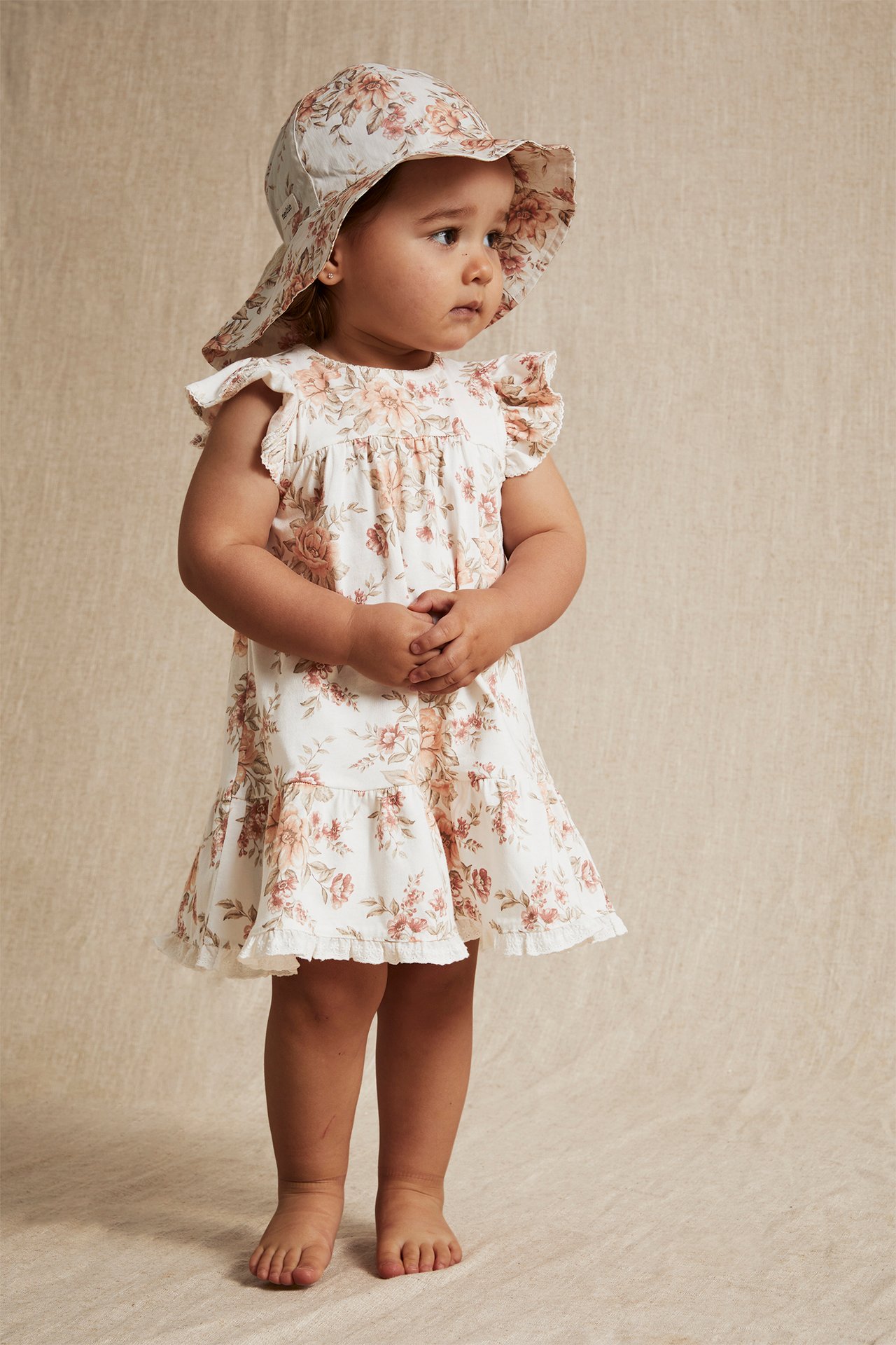 Floral smock dress - Off-white - 2