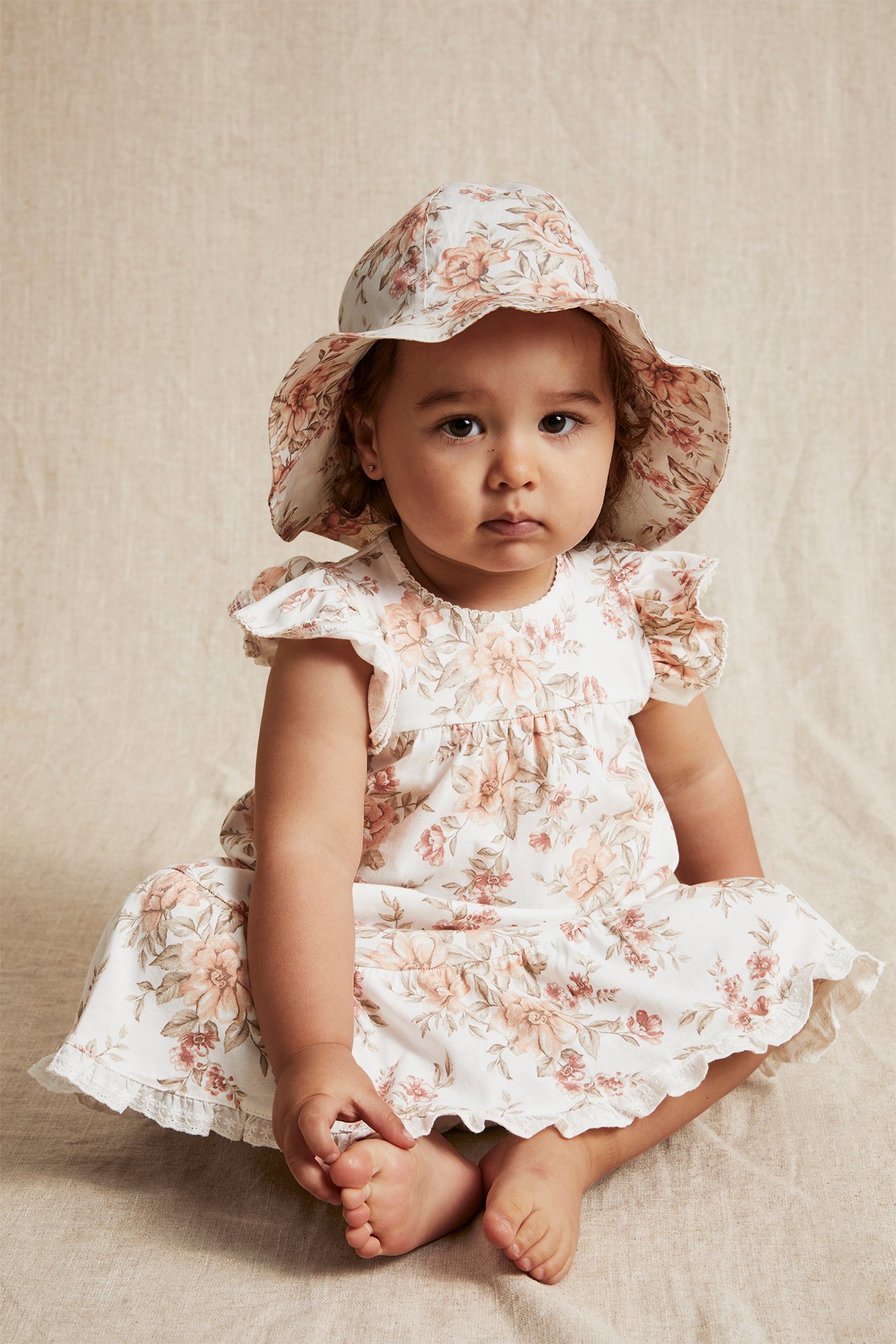 Floral smock dress - Off-white - 1