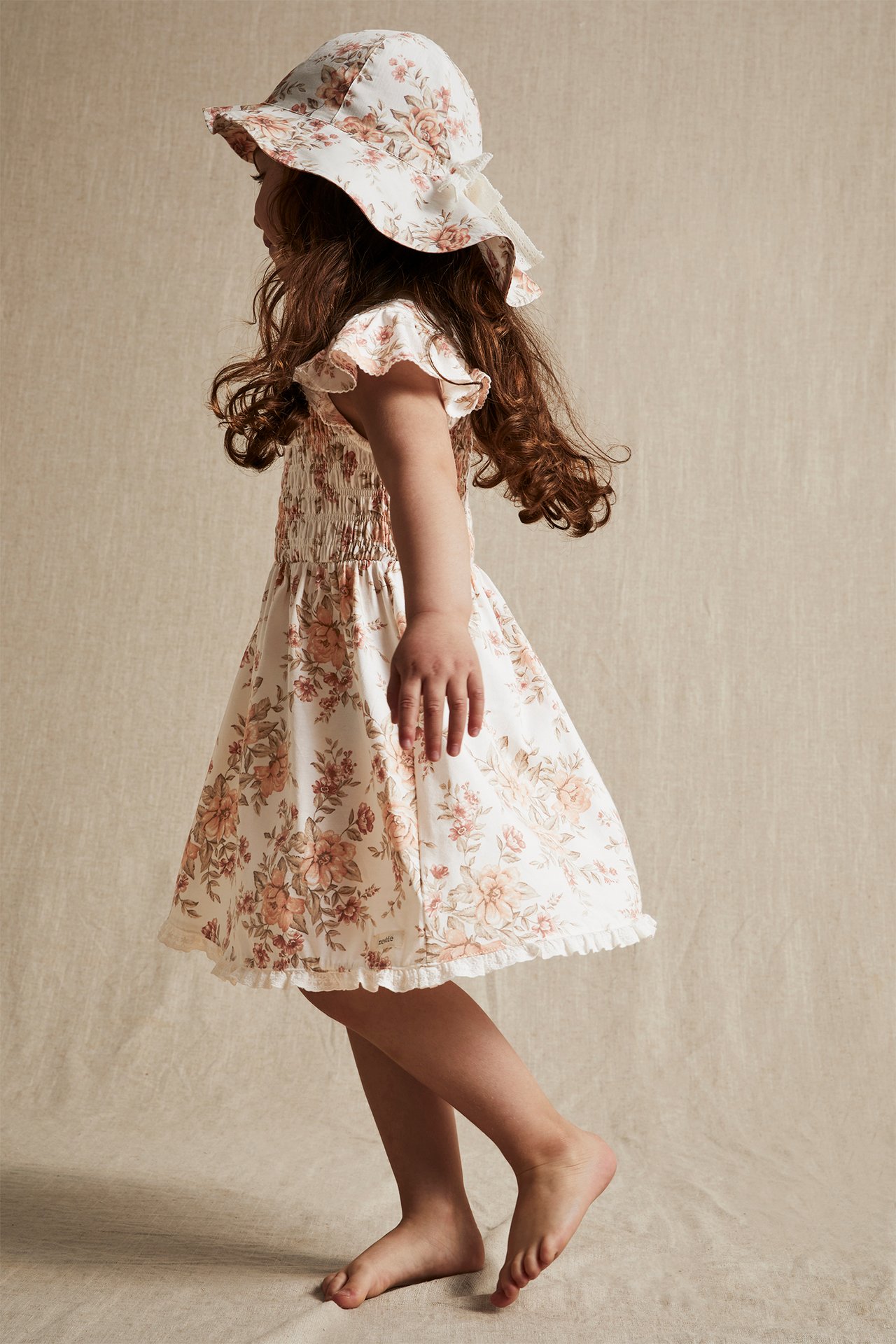 Floral smock dress - Off-white - 2