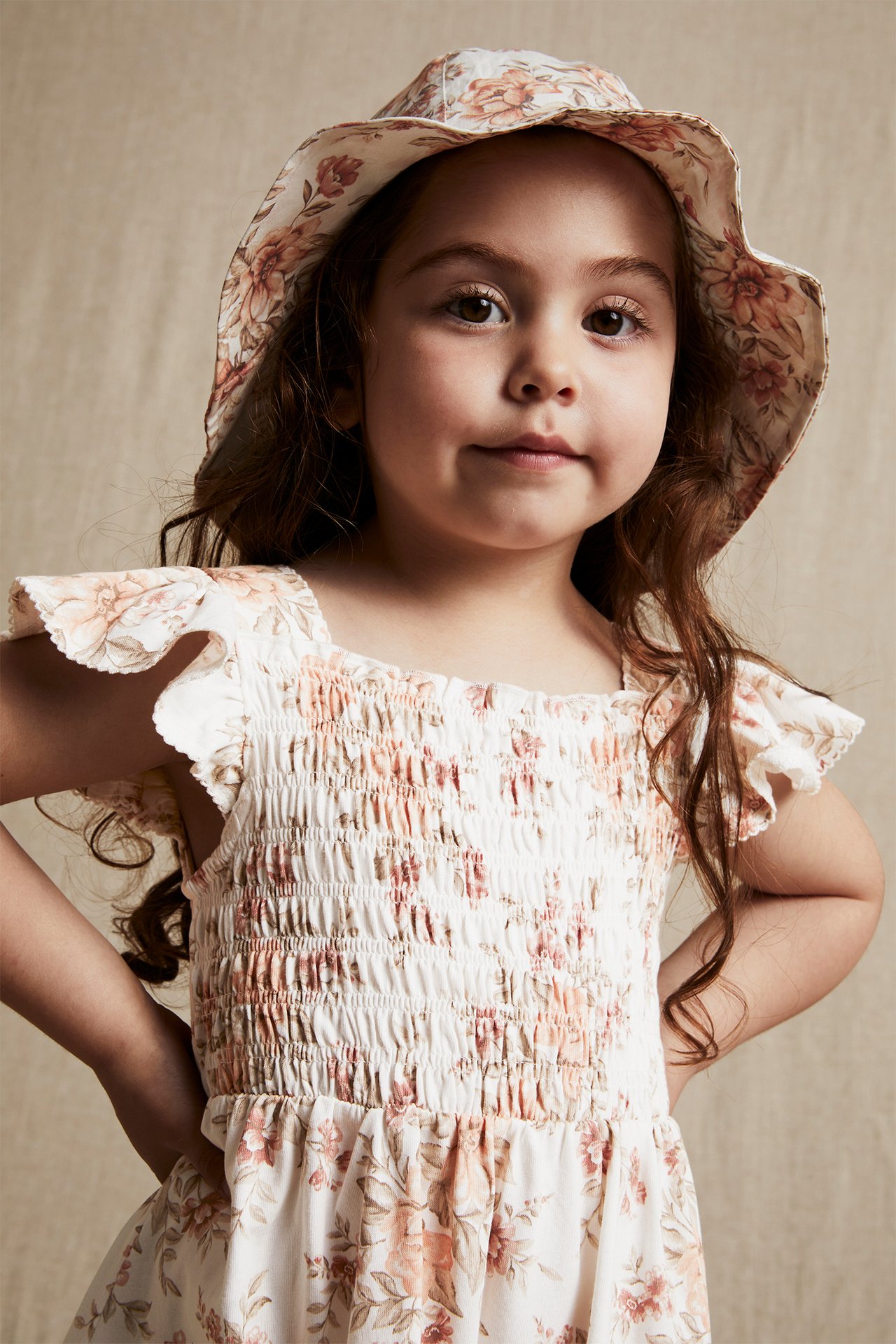 Floral smock dress - Off-white - 3