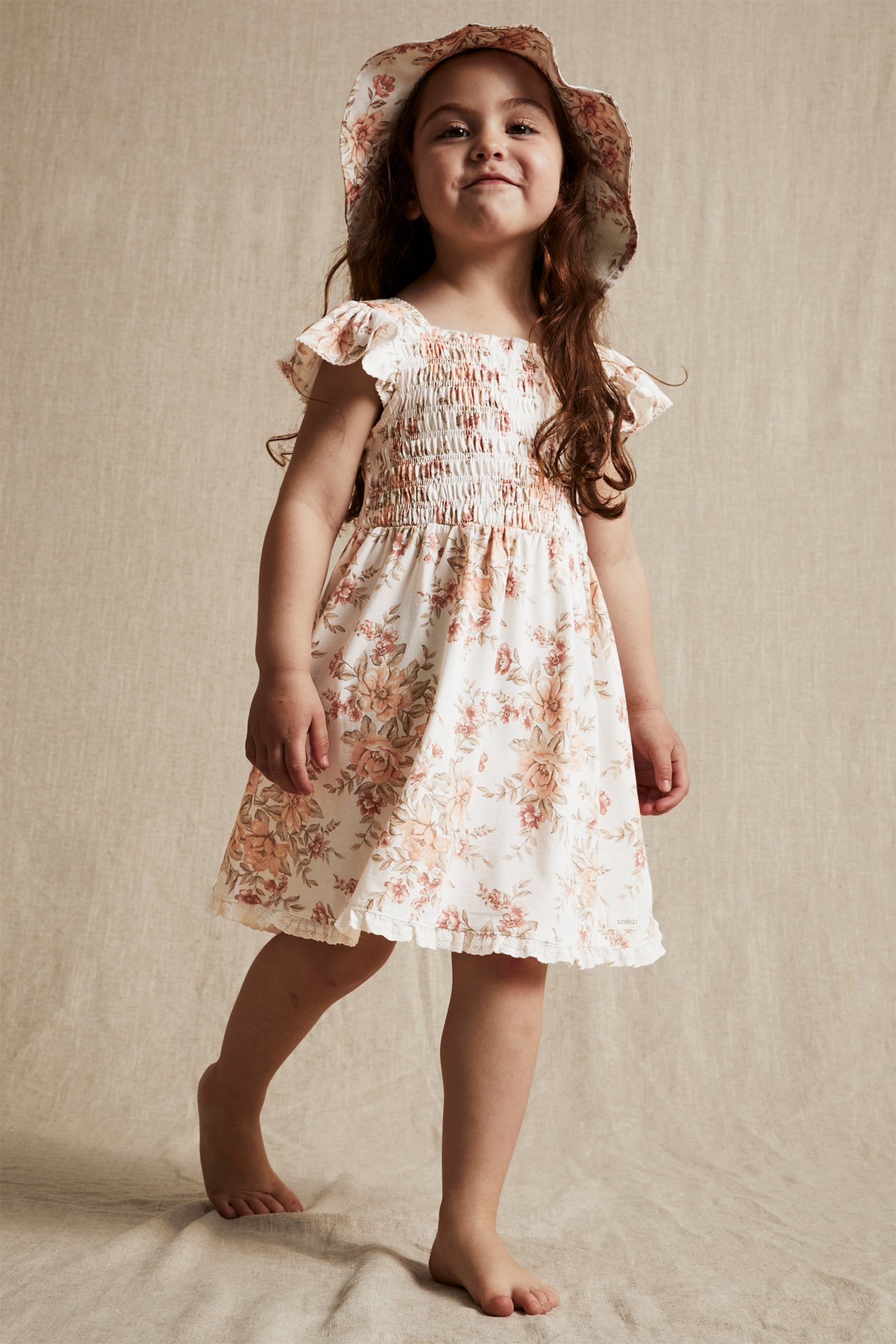 Floral smock dress - Off-white - 1