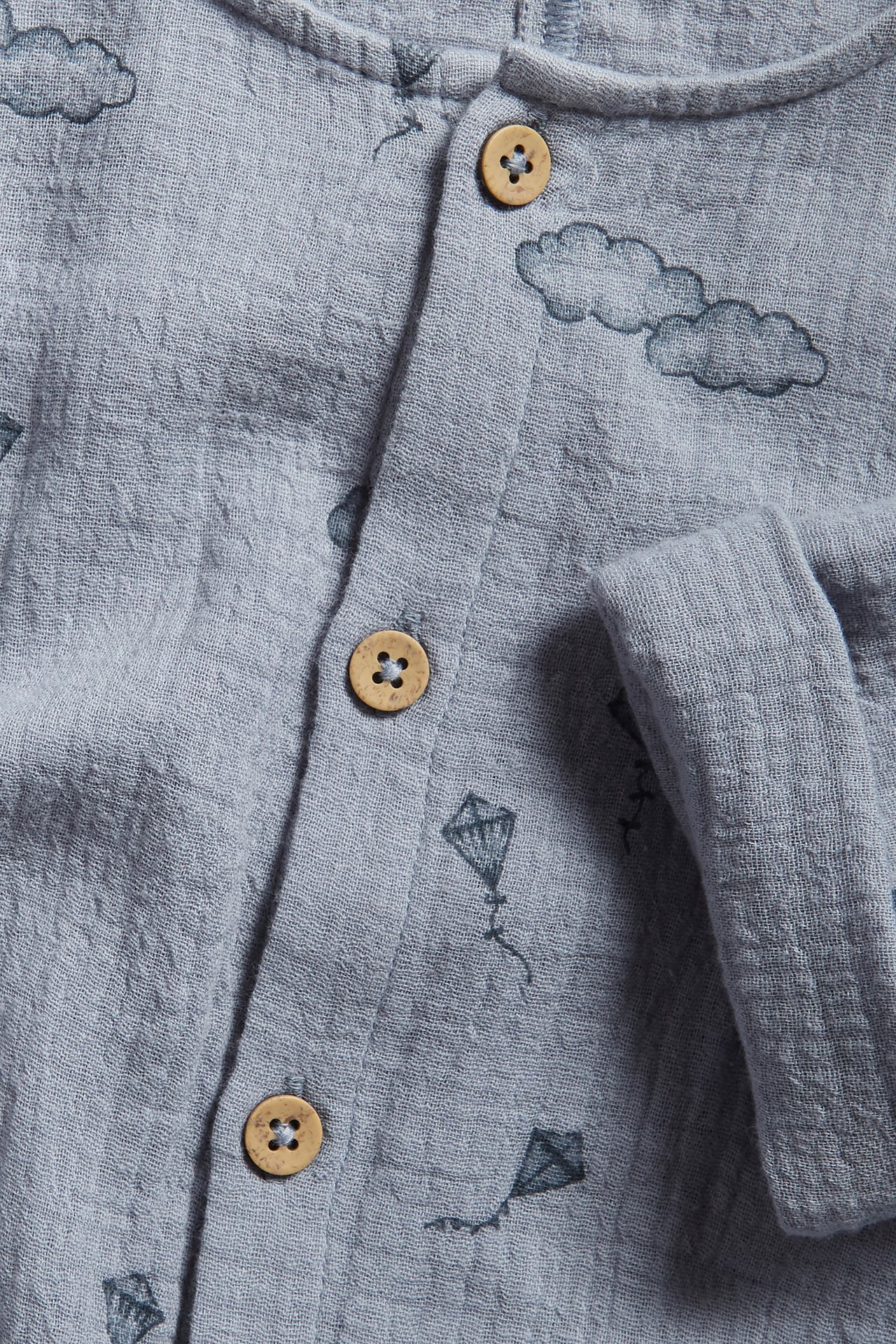 Cotton muslin kite jumpsuit - Light blue  - 1