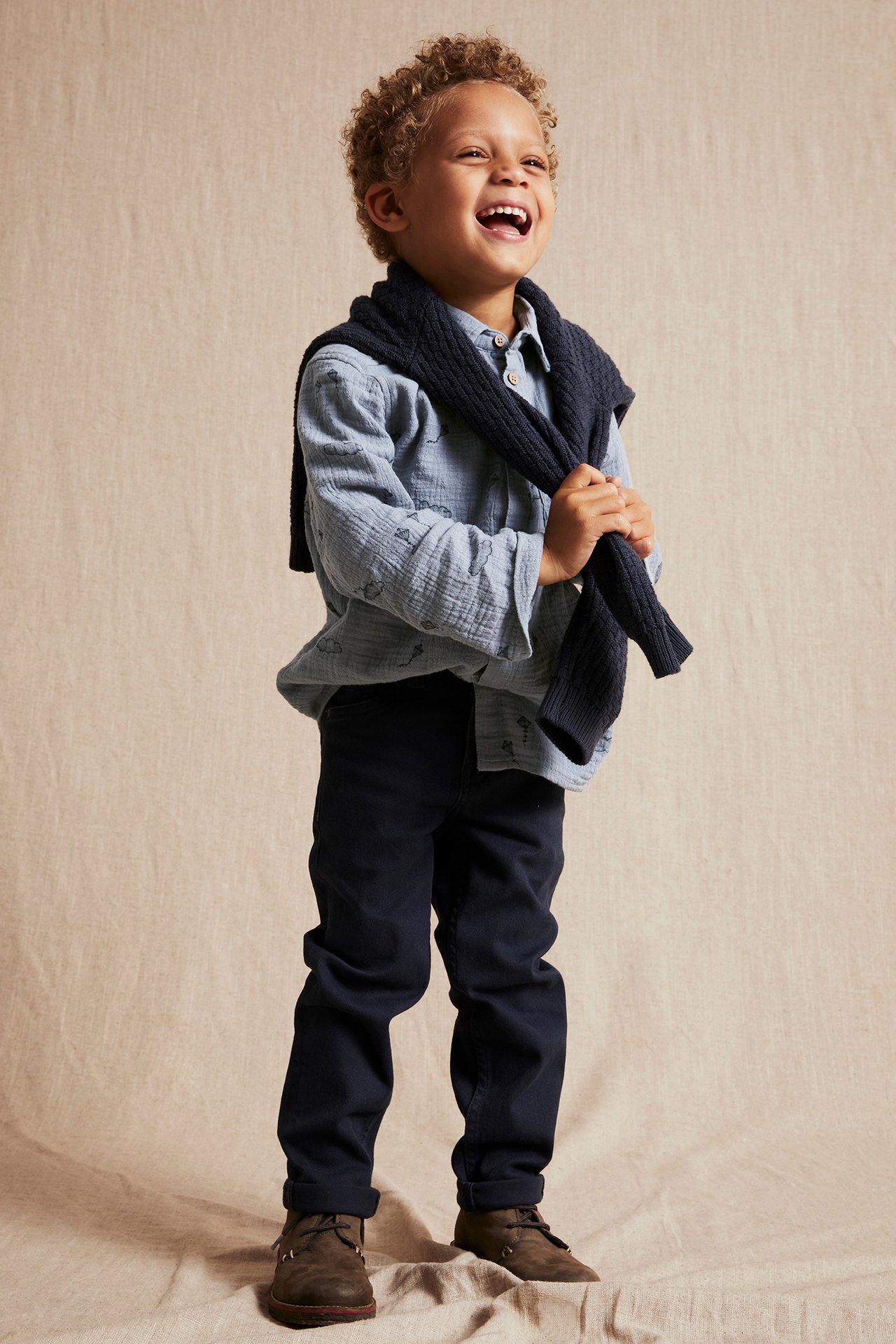 Cotton muslin kite shirt - Light blue - 2