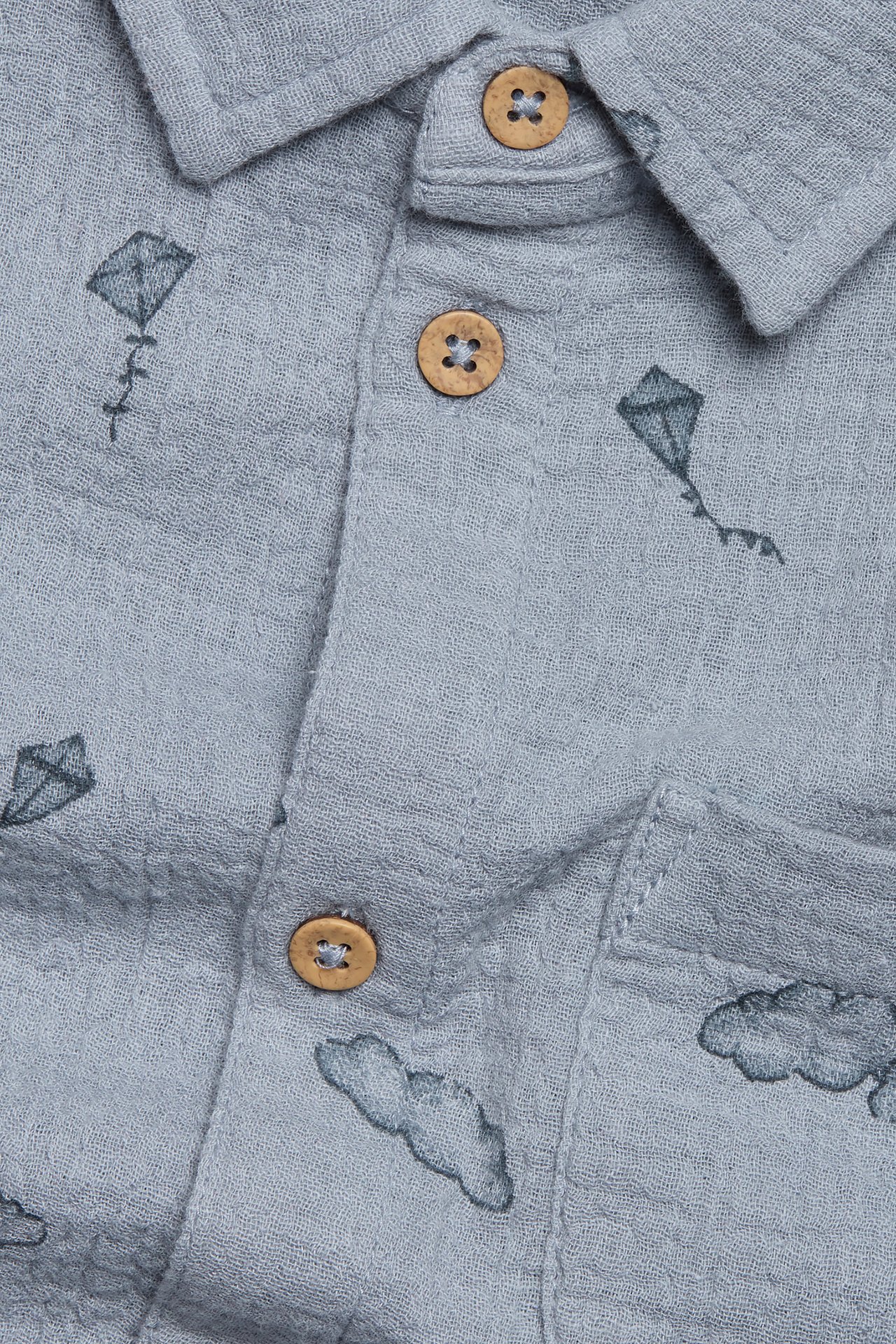 Cotton muslin kite shirt - Light blue - 5