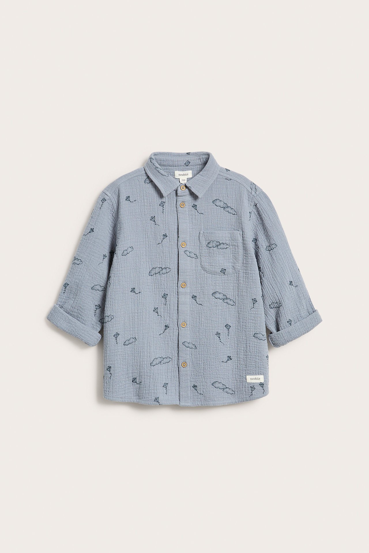 Cotton muslin kite shirt - Light blue - 6