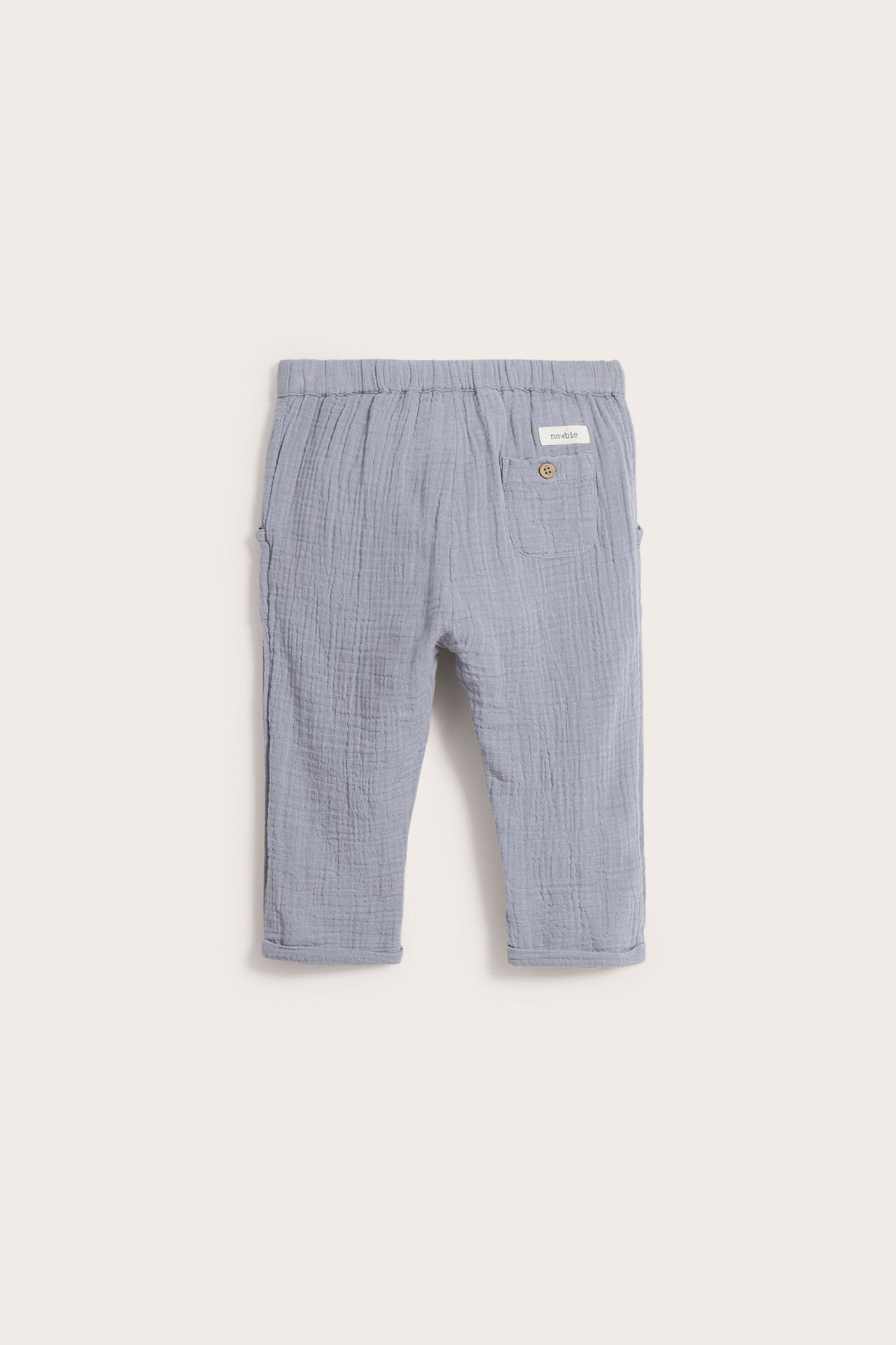 Cotton muslin pants - Light blue  - 3