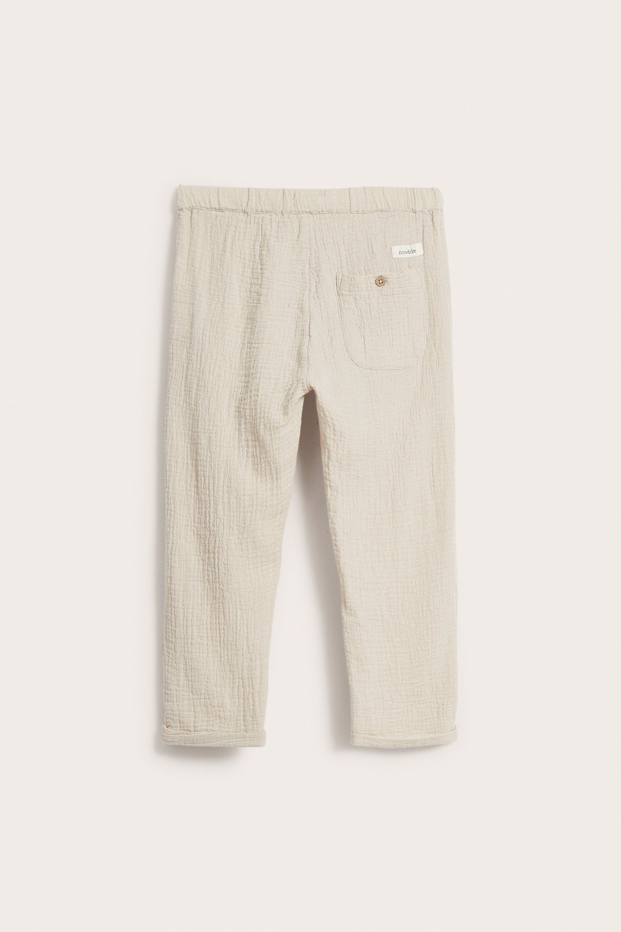 Cotton muslin pants - Beige - 3