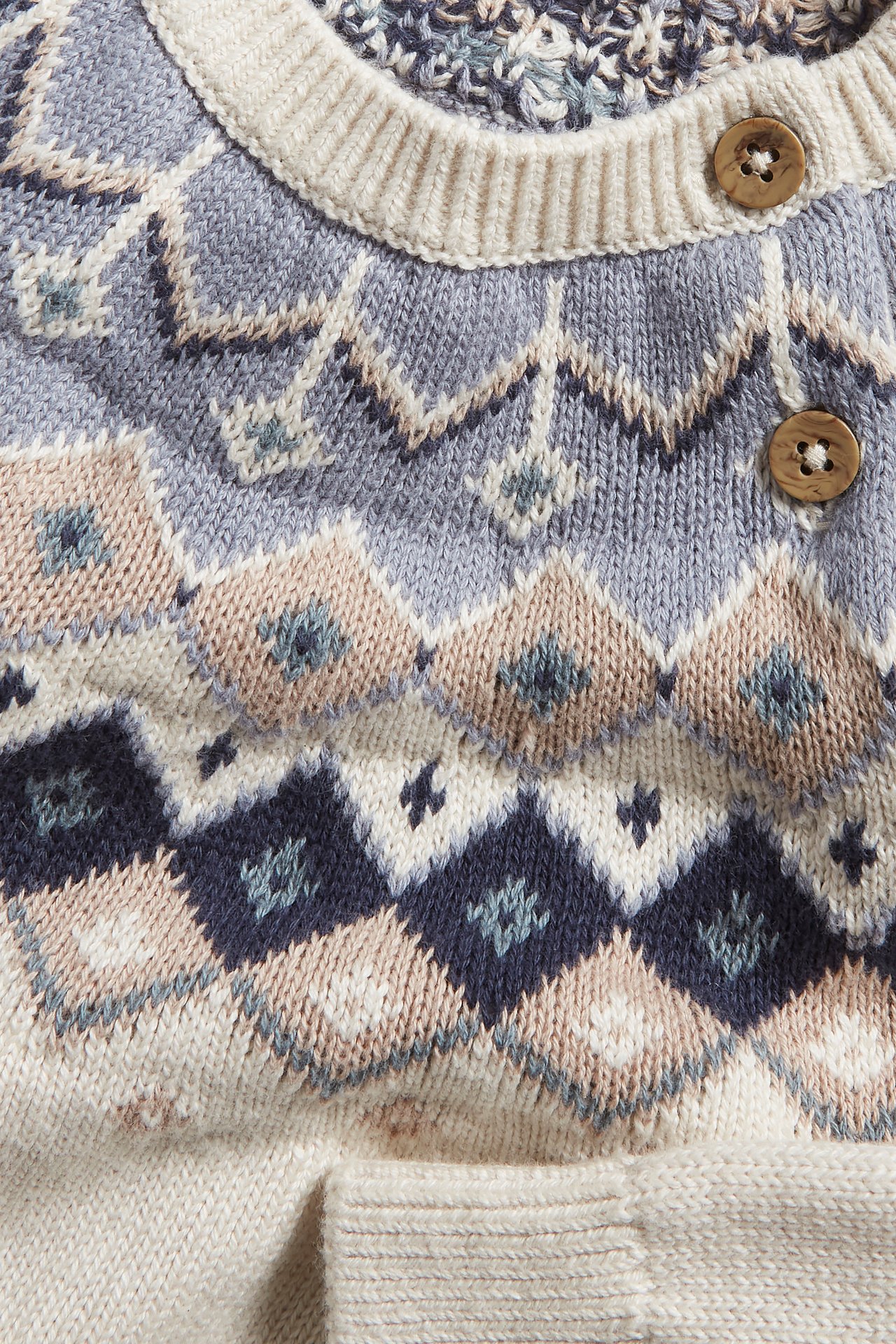 Jacquard-knit sweater - Beige mélange - 1