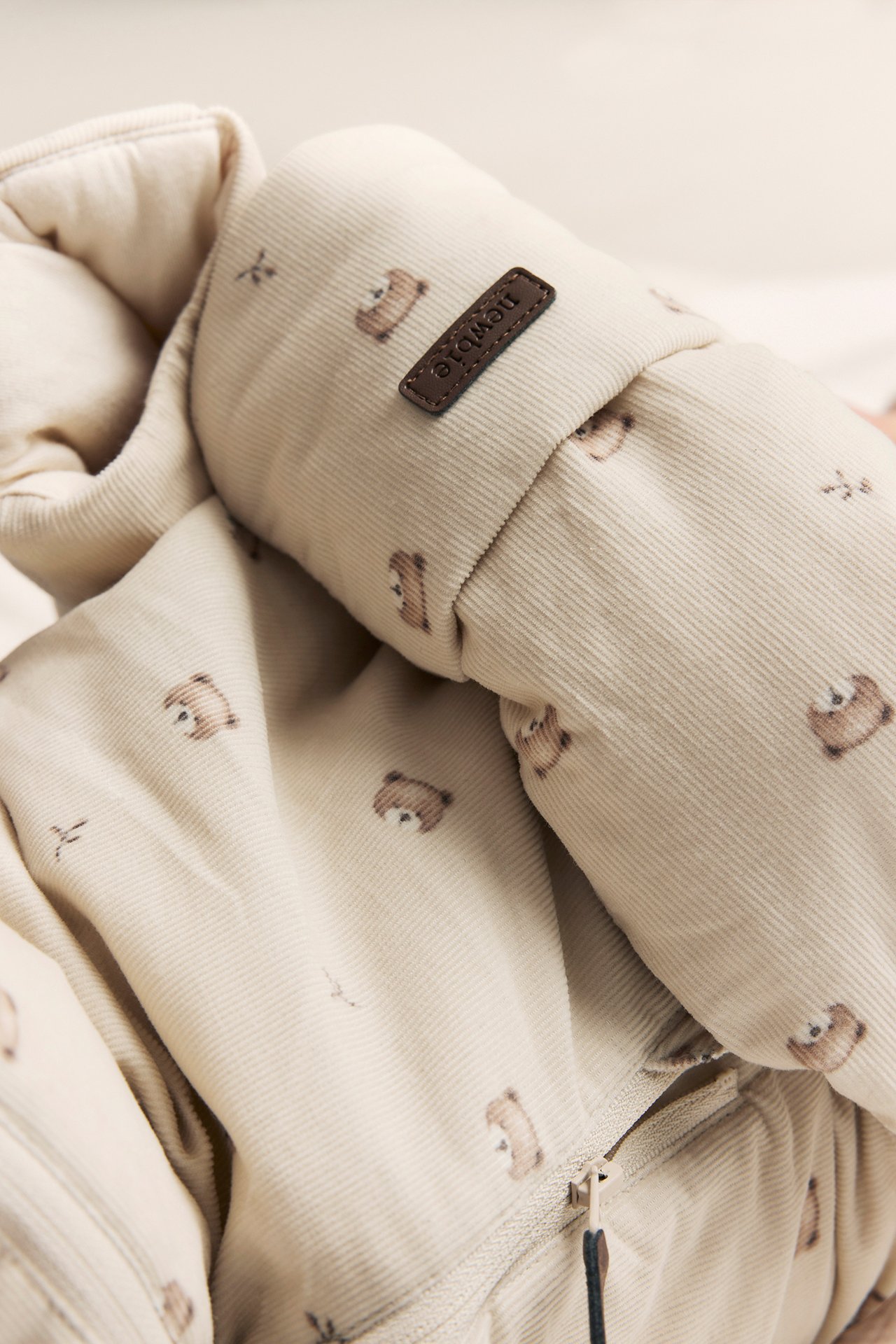Teddy bear patterned coverall - Beige - 3