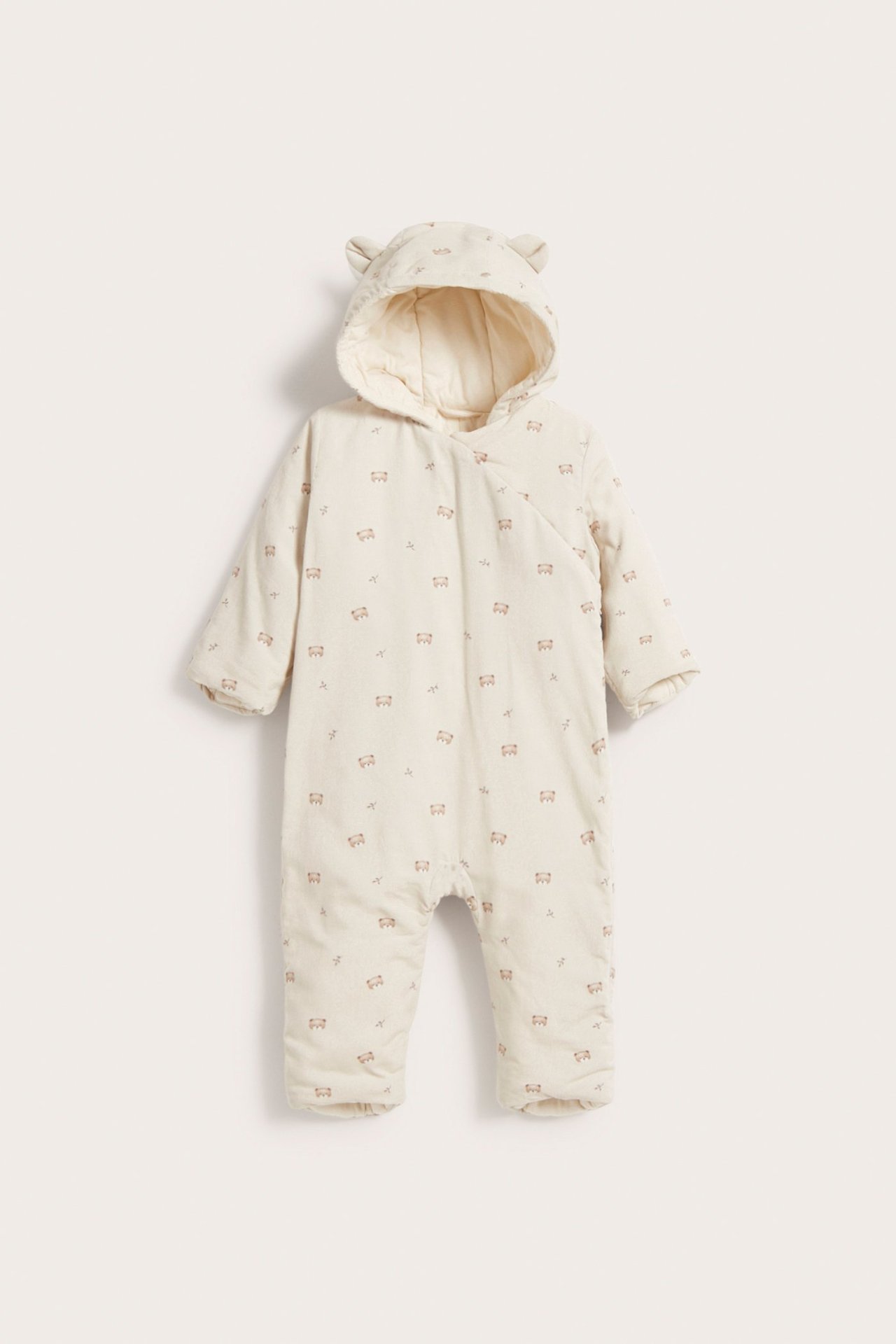 Teddy bear patterned coverall - Beige - 6