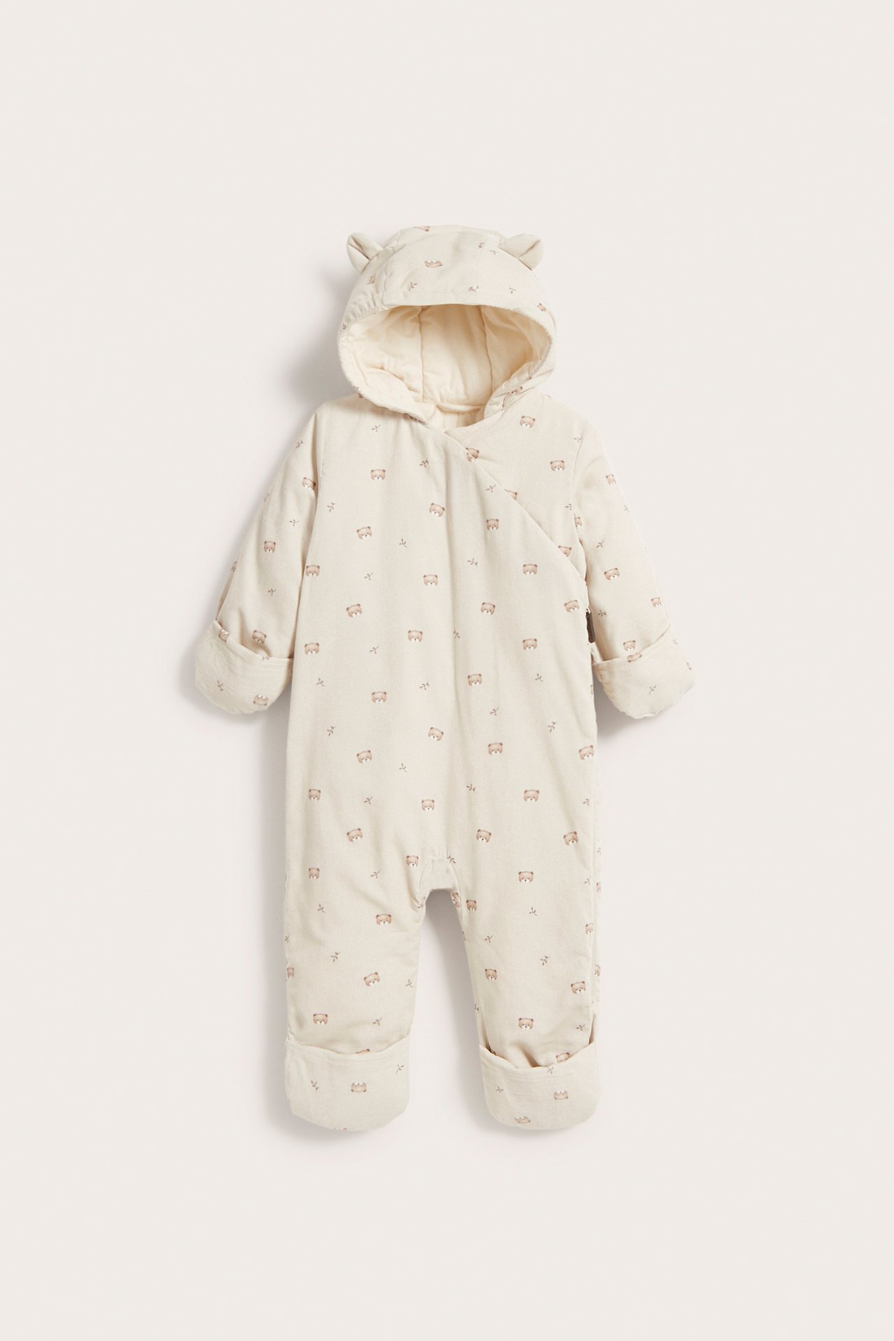 Teddy bear patterned coverall - Beige - 7