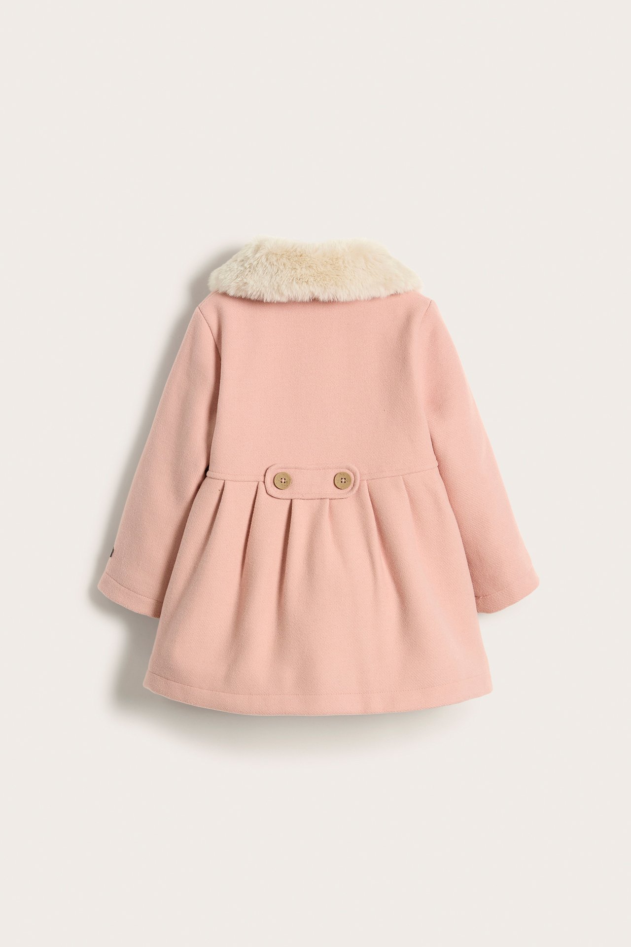 Faux fur collar coat - Pink - 6