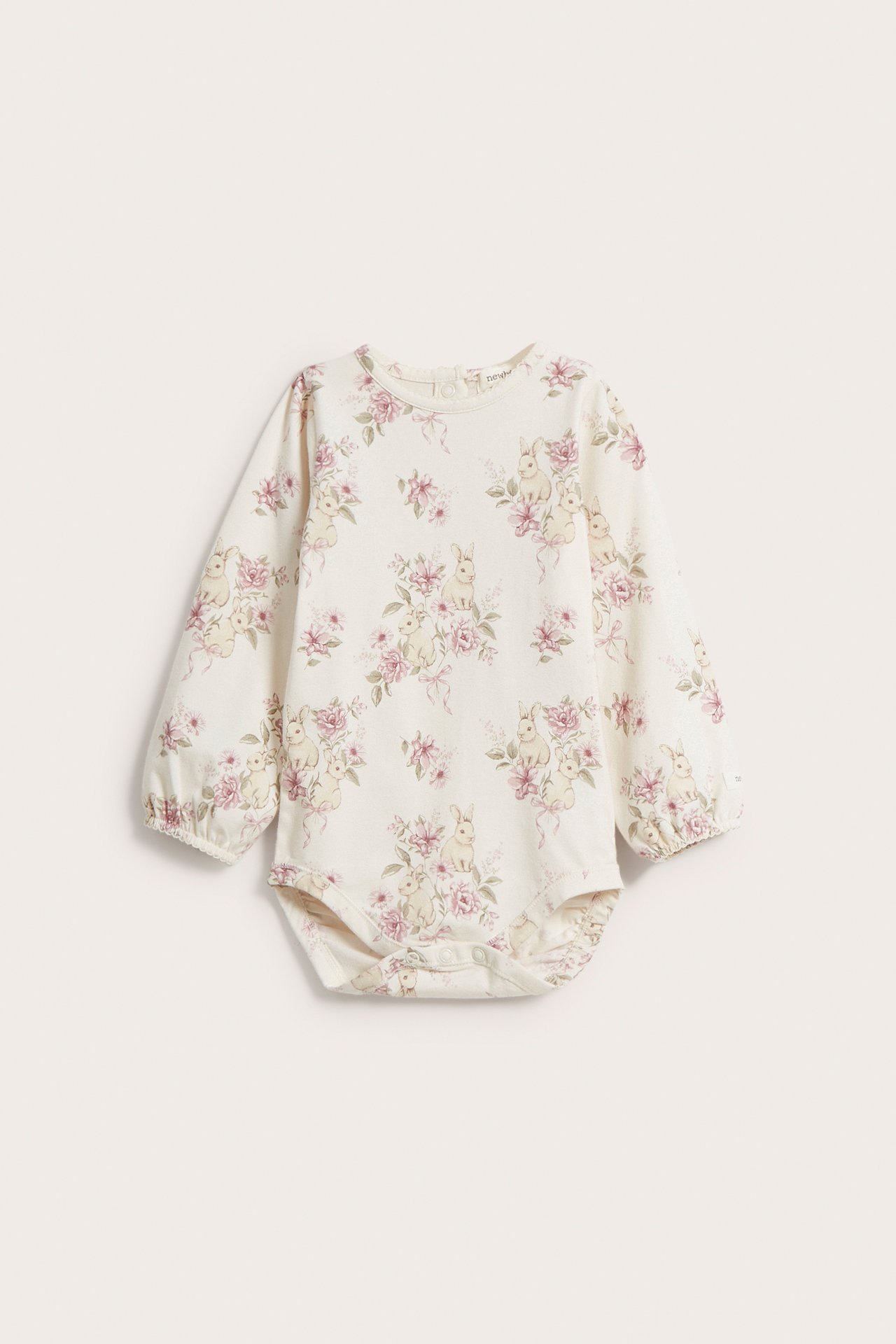 Body mit Häschen und Blumen - Naturweiß - 2