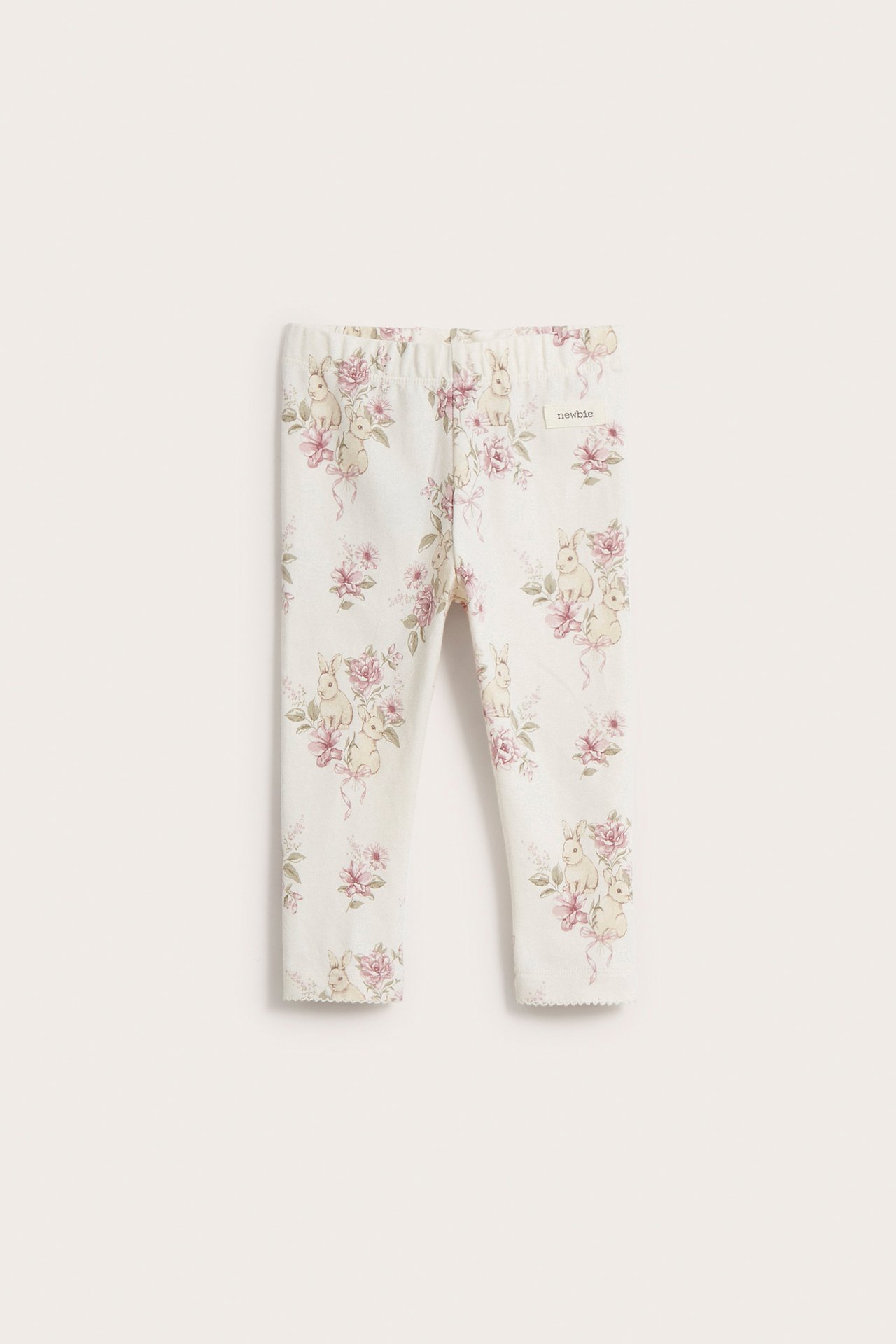 Leggings mit Häschen und Blumen - Naturweiß - 2