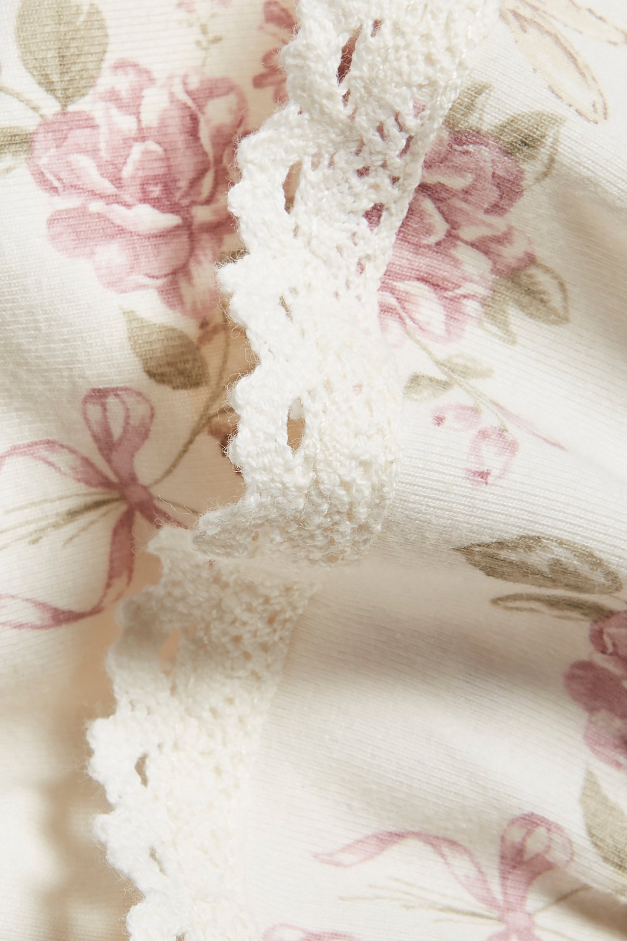 Kleid aus Jersey mit Häschen und Blumen - Naturweiß - 1
