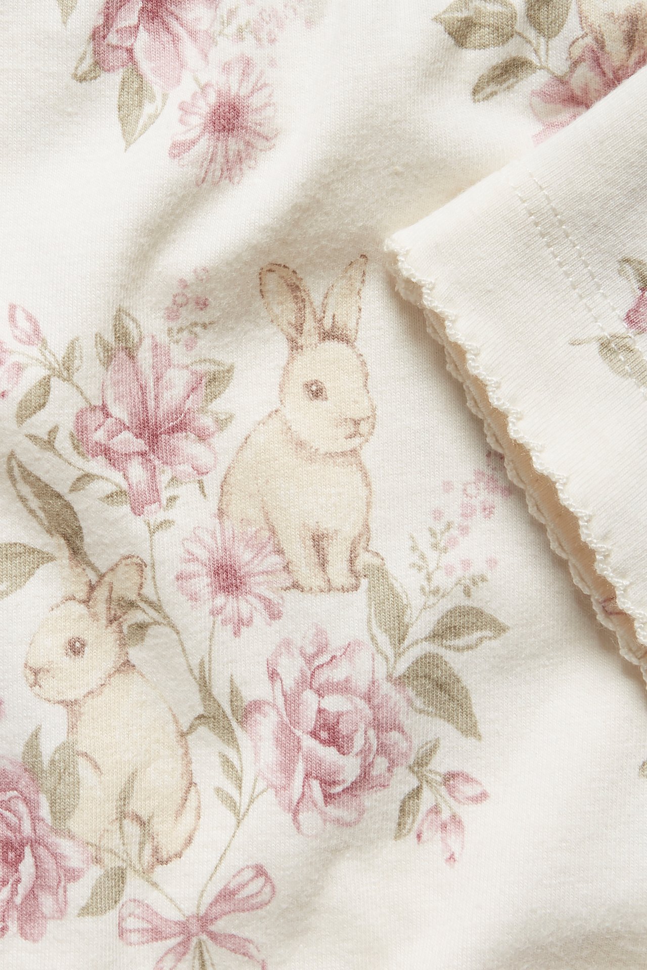 Bunnies and flowers leggings - Off-white - 1