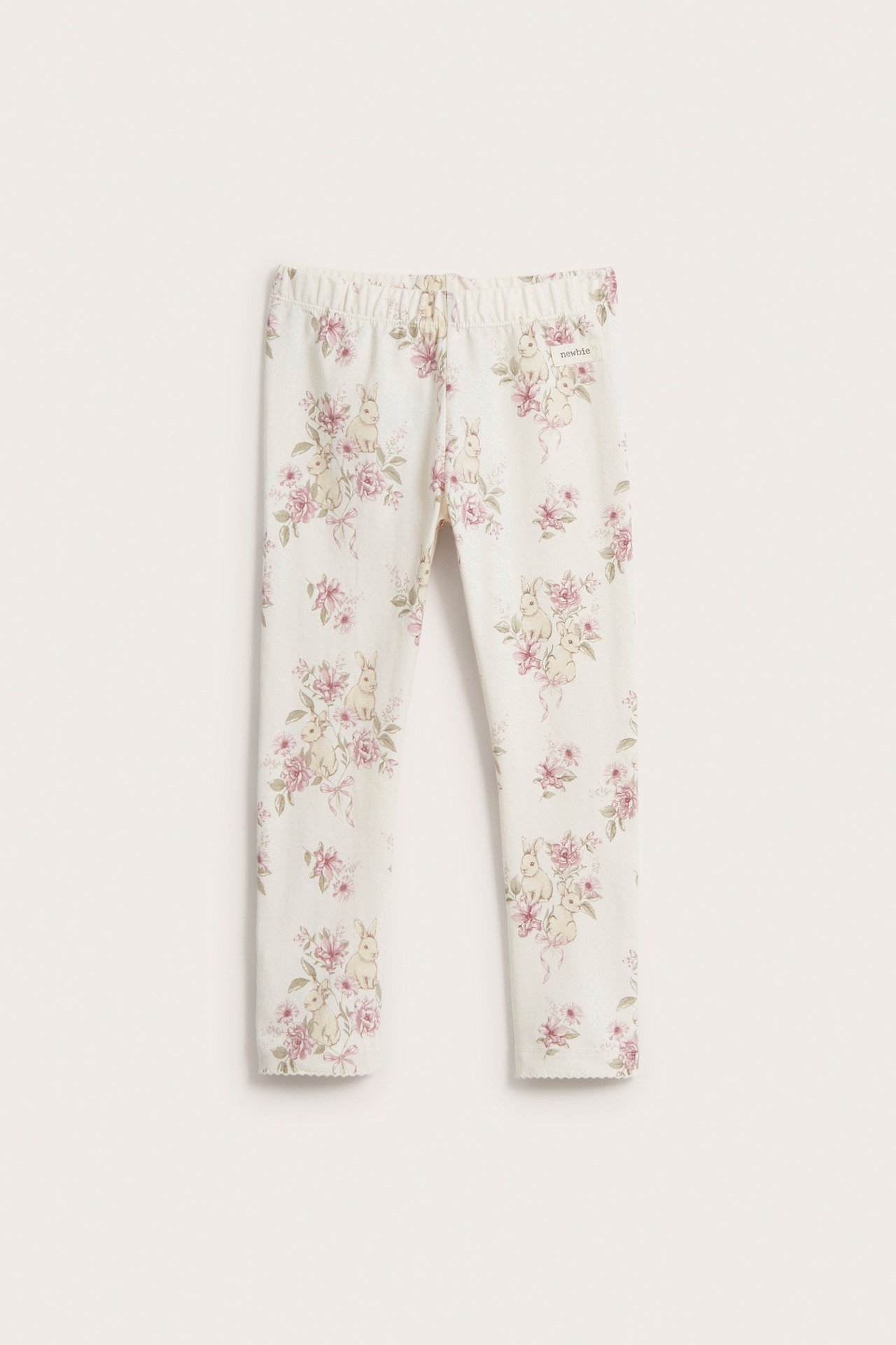 Bunnies and flowers leggings - Off-white - 2